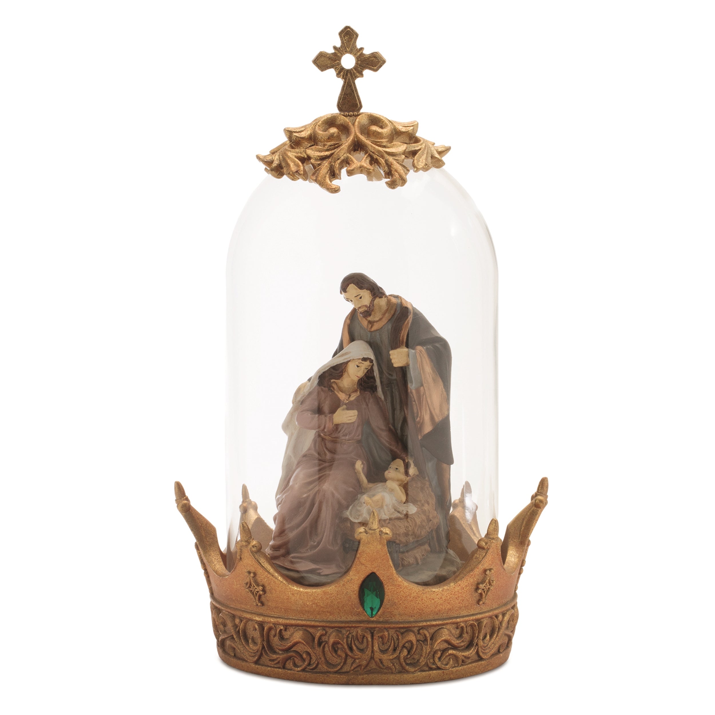 Holy Family Dome 14”H Resin/Glass