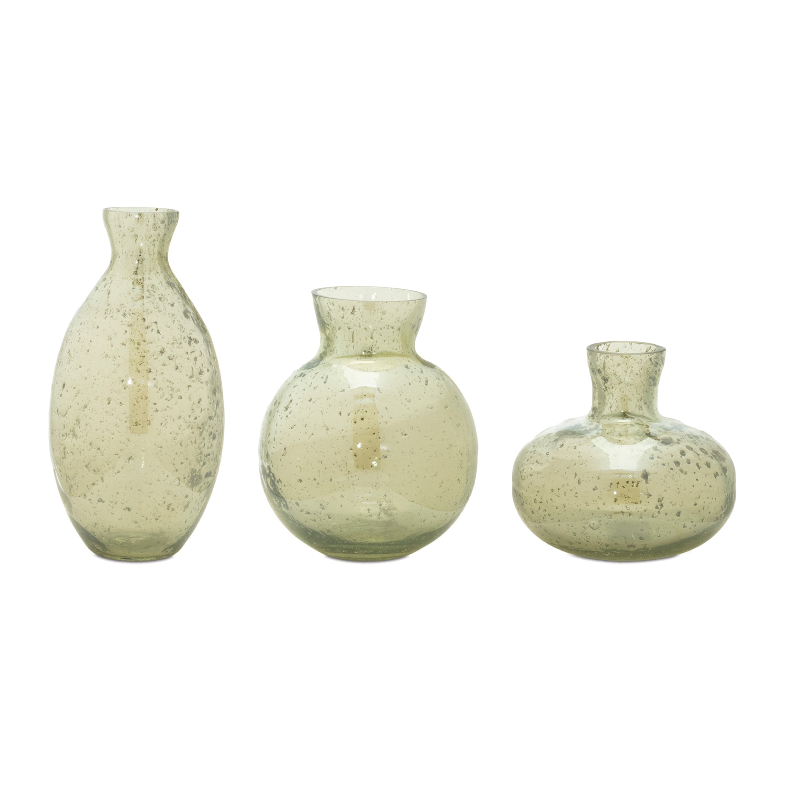 Vase (Set of 3) 4"H, 5.5"H, 7.75"H Glass