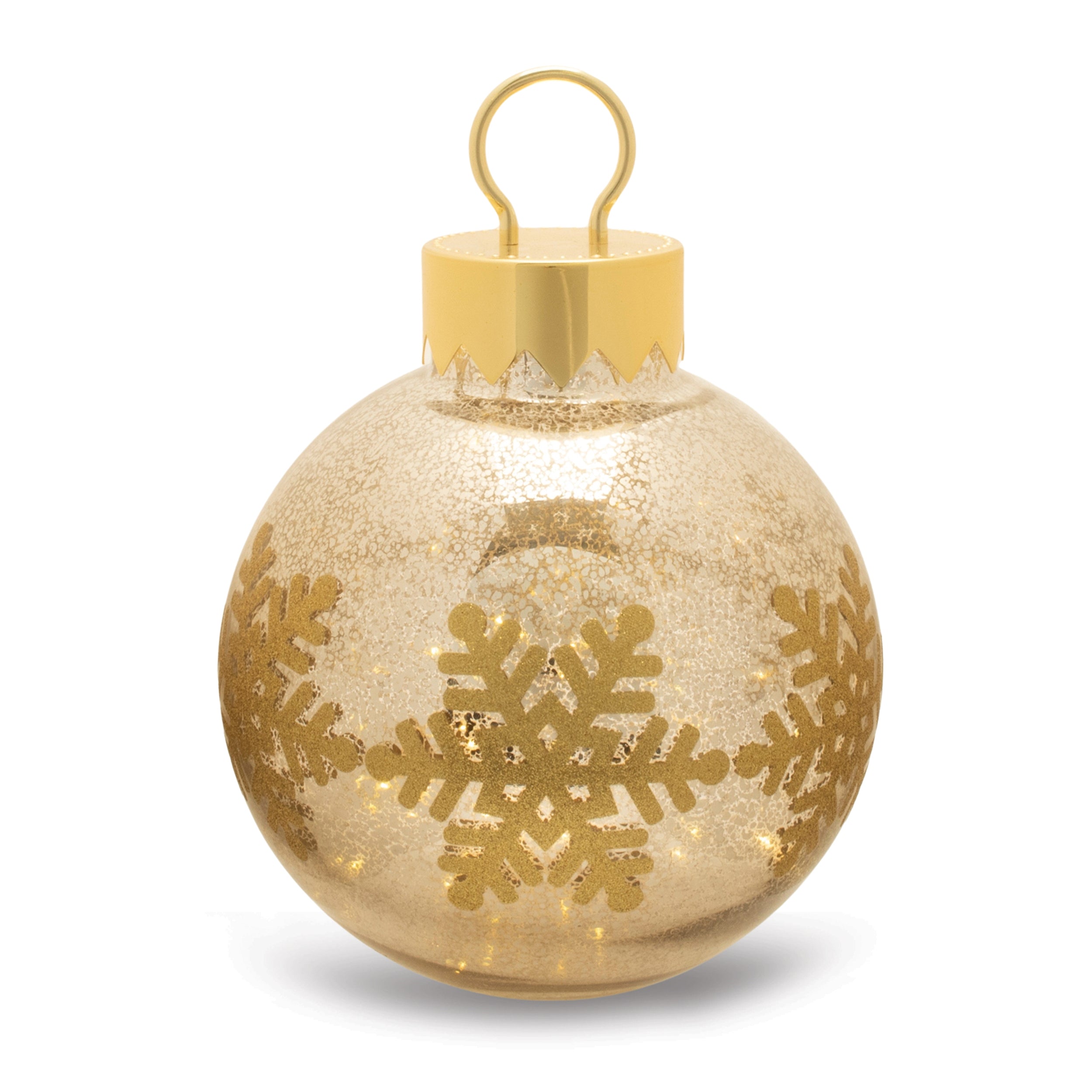 LED Ornament 9.5"D x 13"H Glass 3 AA Batteries Not Included