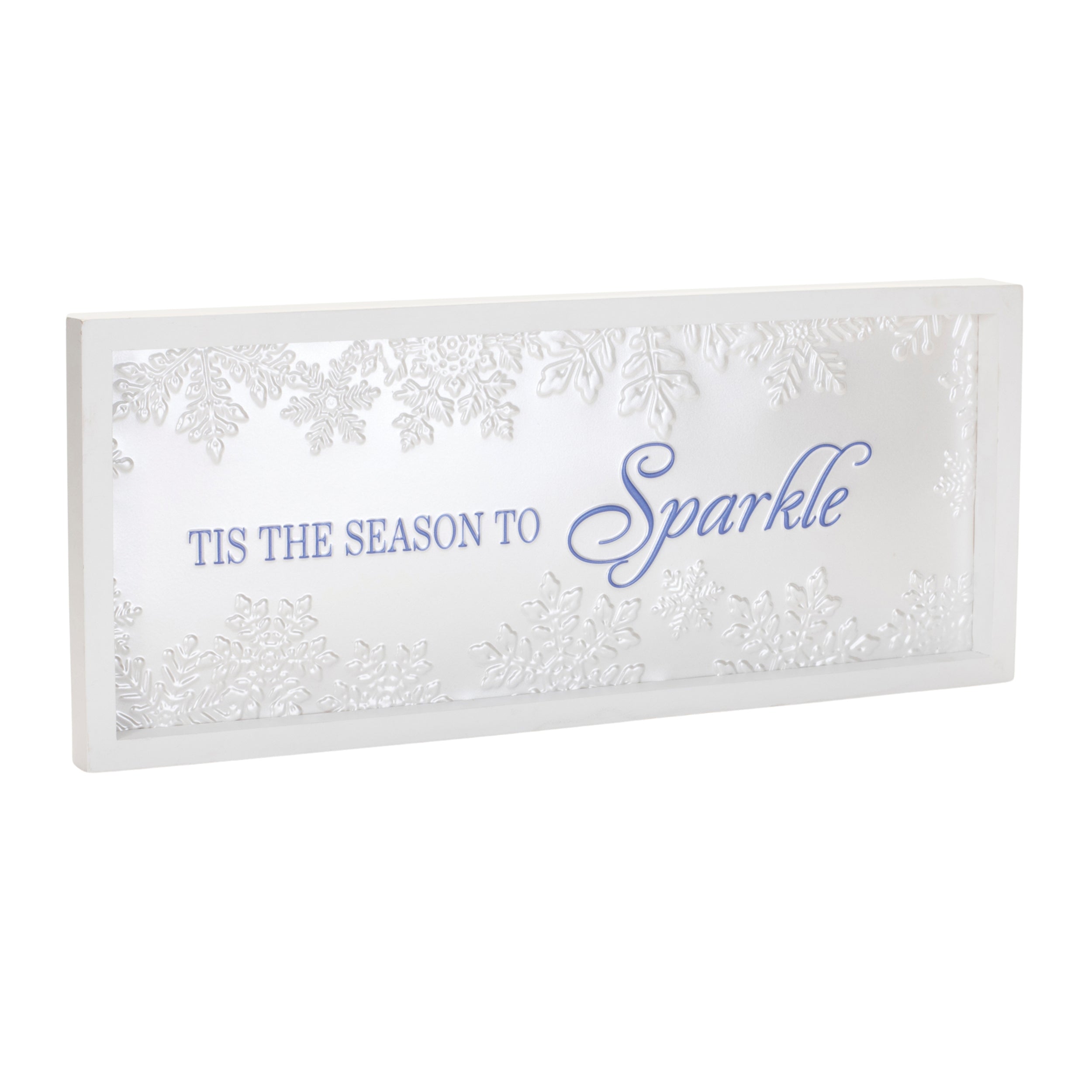 Tis the Season to Sparkle Frame 20"L x 8"H Iron/Wood/Wood