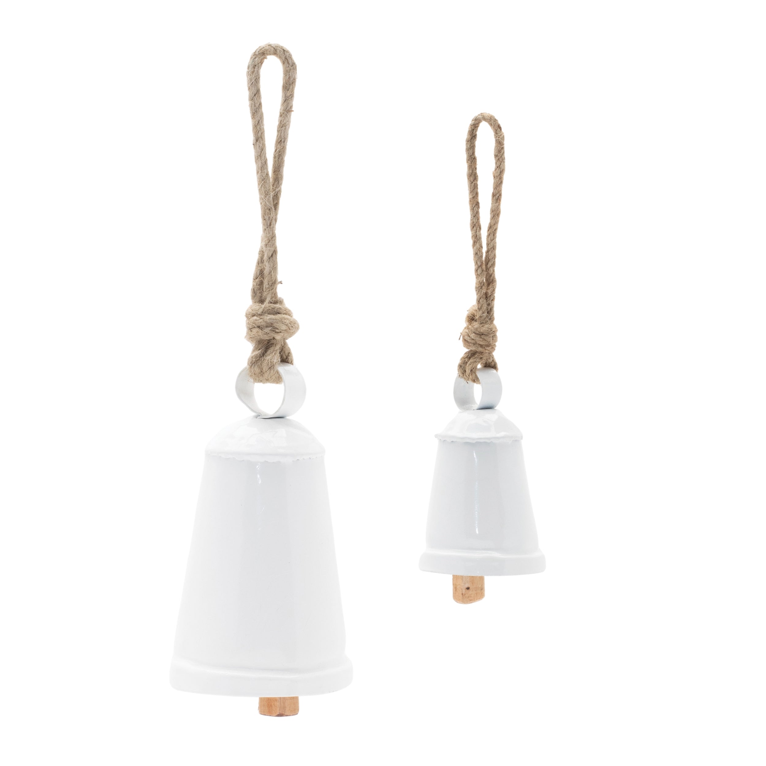 Bell (Set of 2) 4"H, 6"H Iron/Rope