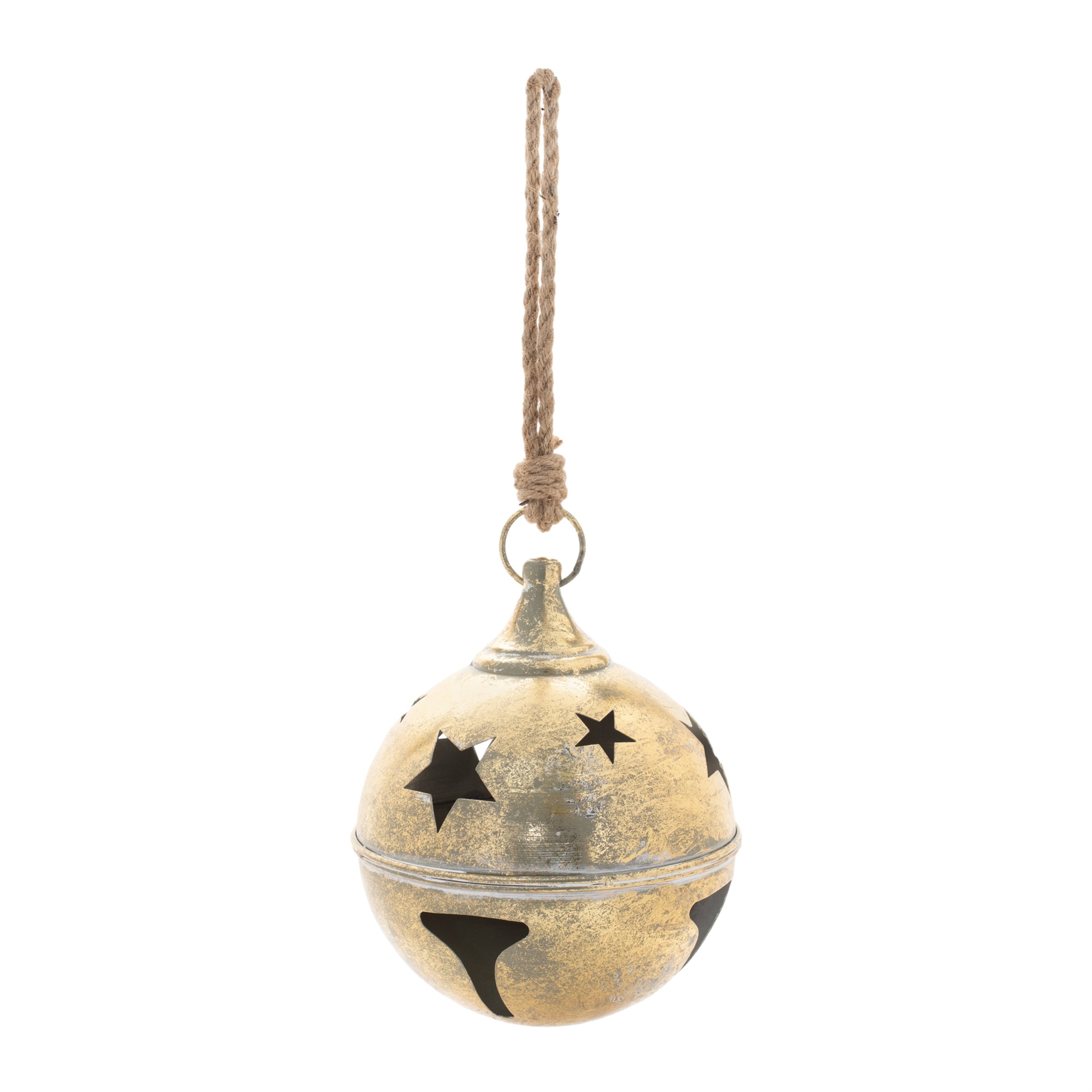 Bell 10”H Metal/Rope