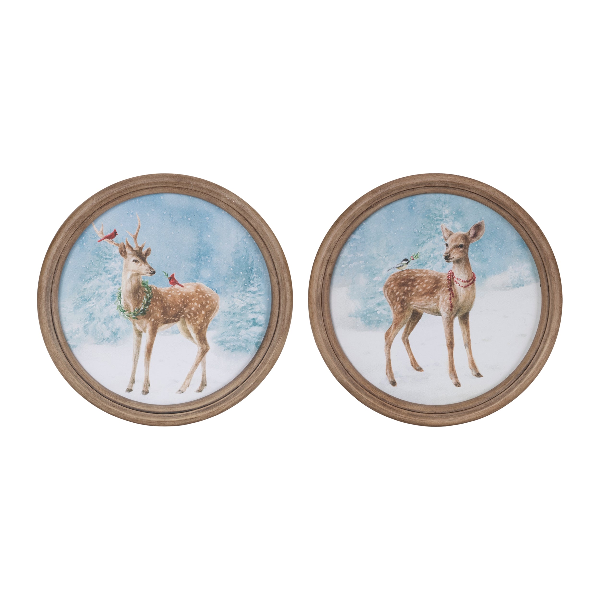 Deer Frame (2 Asst) 11.5”D Wood/Paper