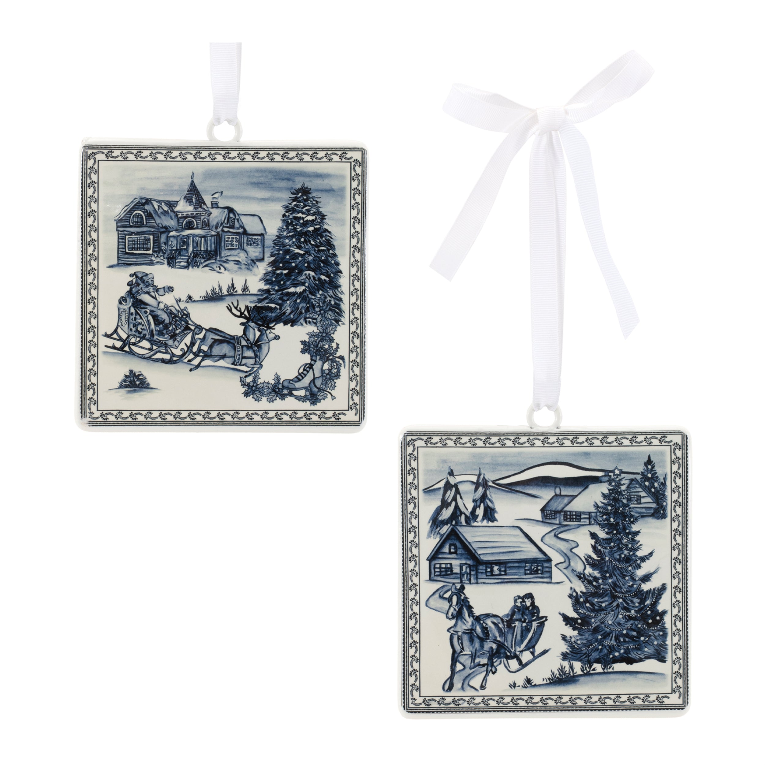 Winter Scene Ornament (2 Asst) 5”H Iron