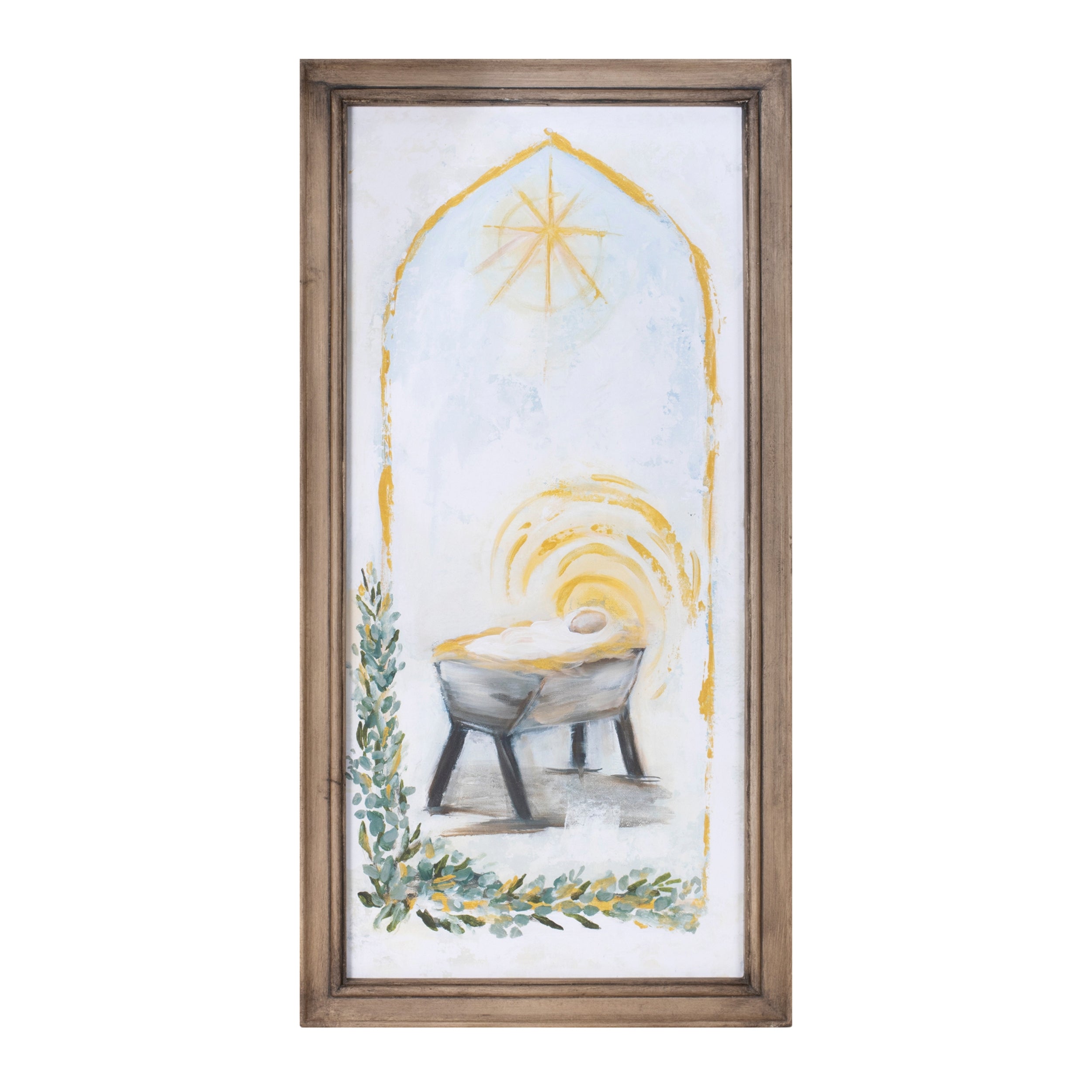 Manger Frame 12"L x 23.5"H Wood/Wood/Paper