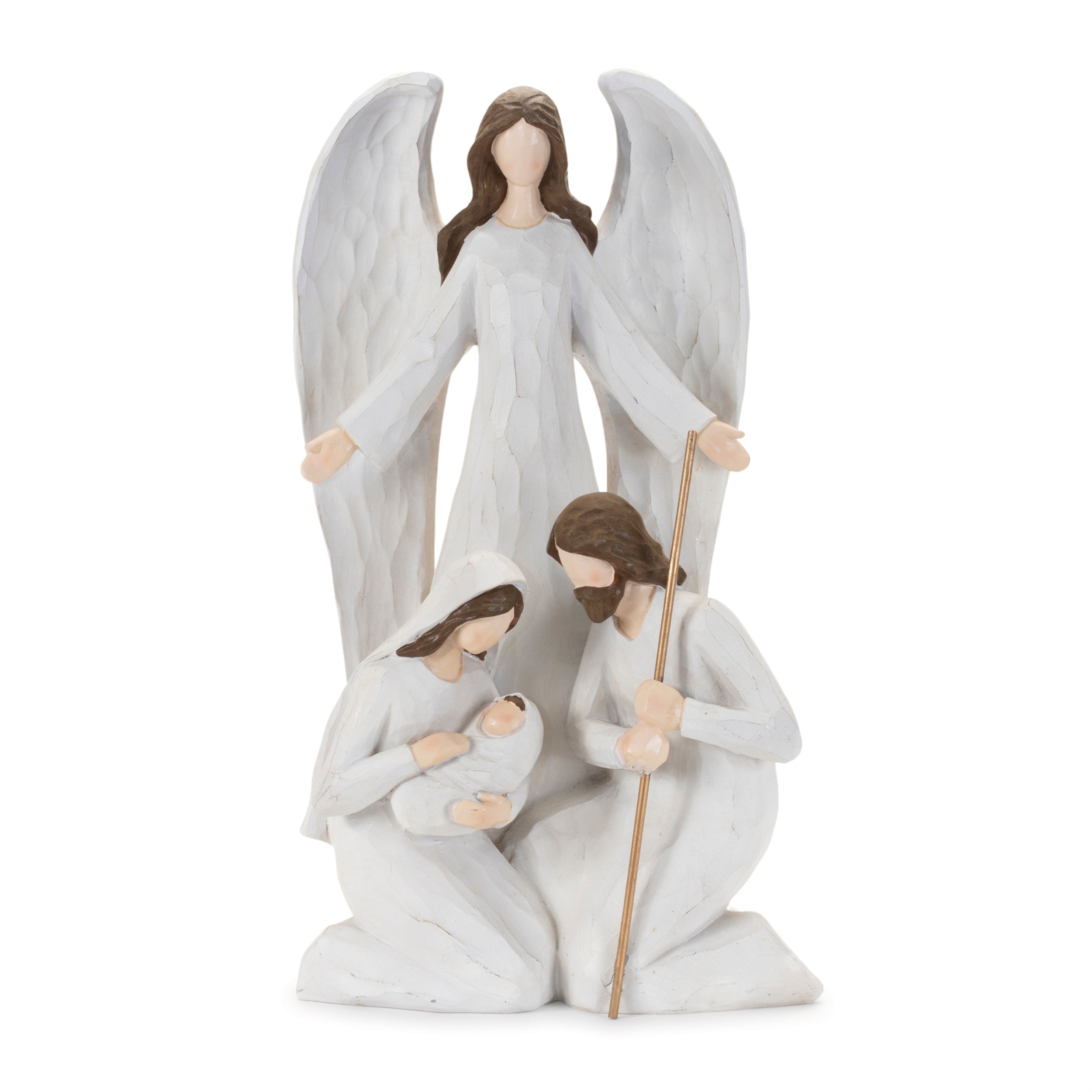 Holy Family w/Angel 16”H Resin