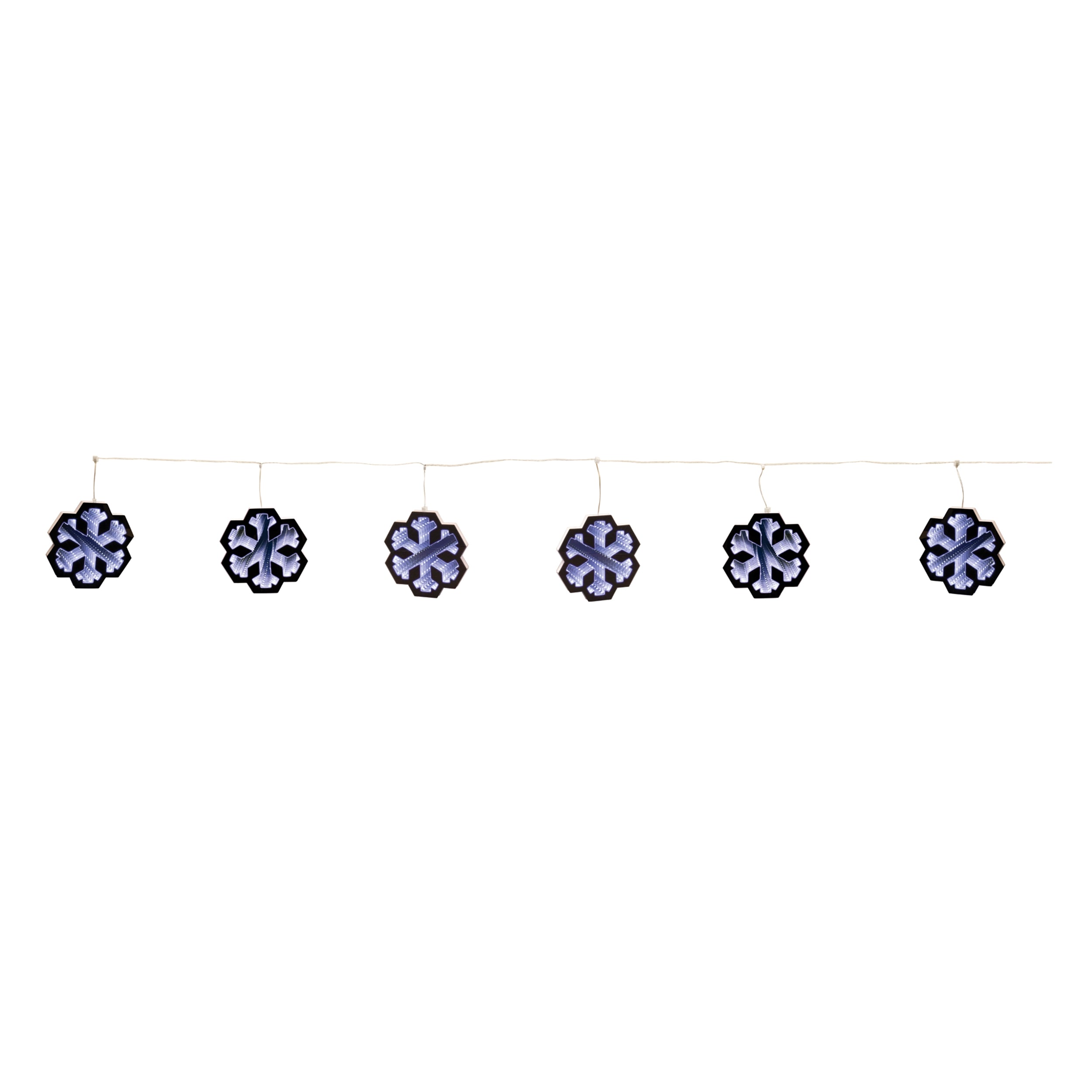 Ekkolight Snowflake Garland 68"L Acrylic UL Plug