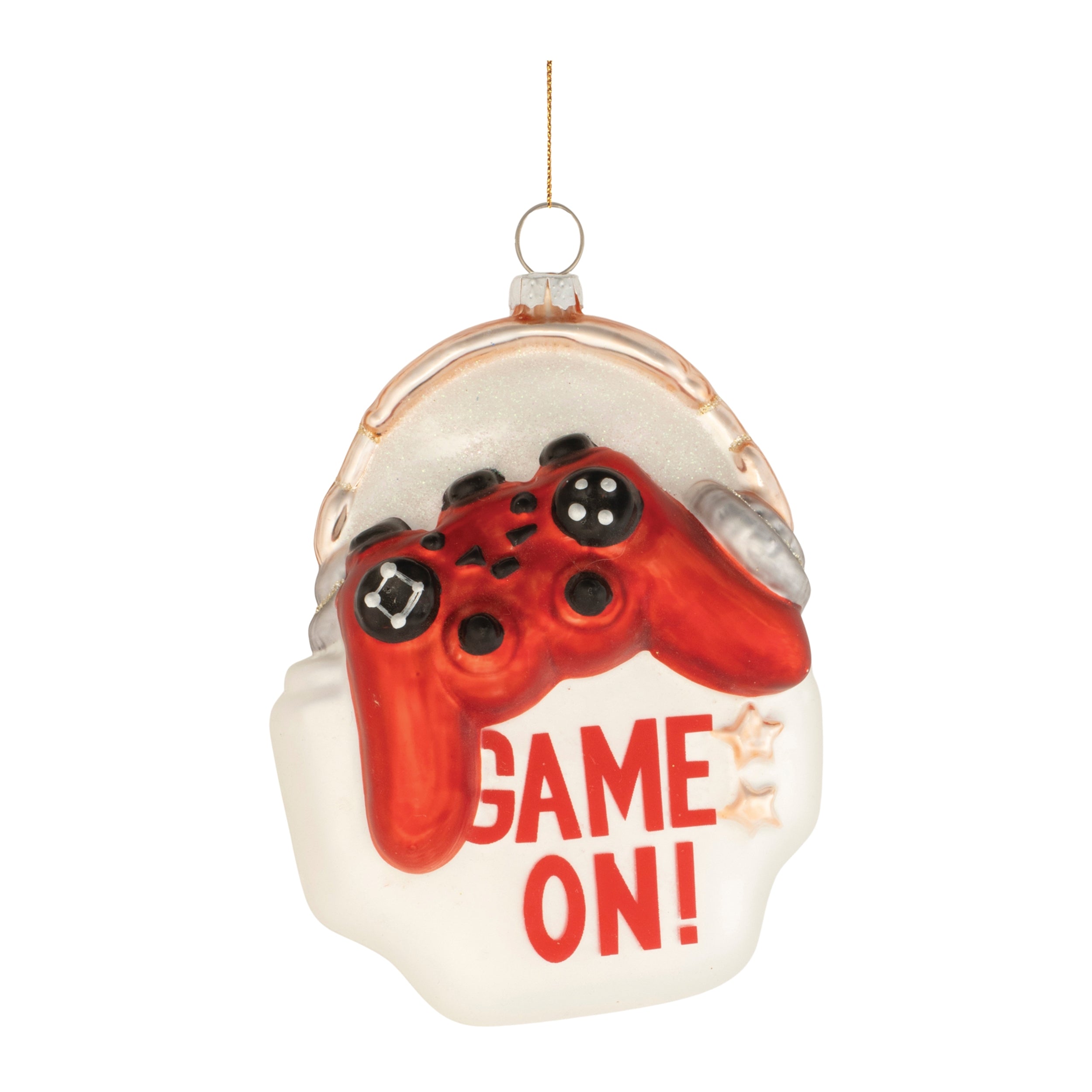 Game On Controller Ornament 4.5”H Glass