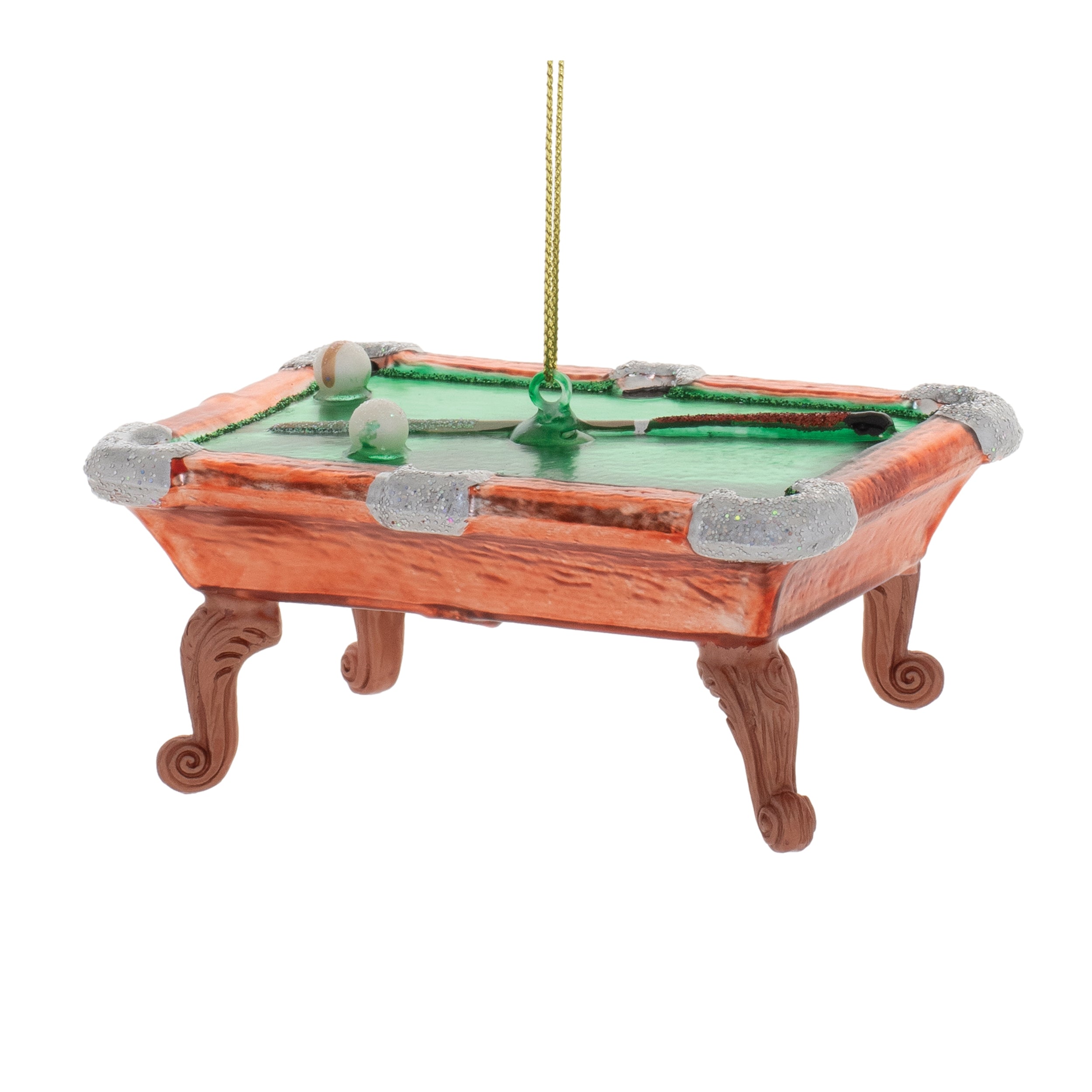 Pool Table Ornament 1.5”H Glass