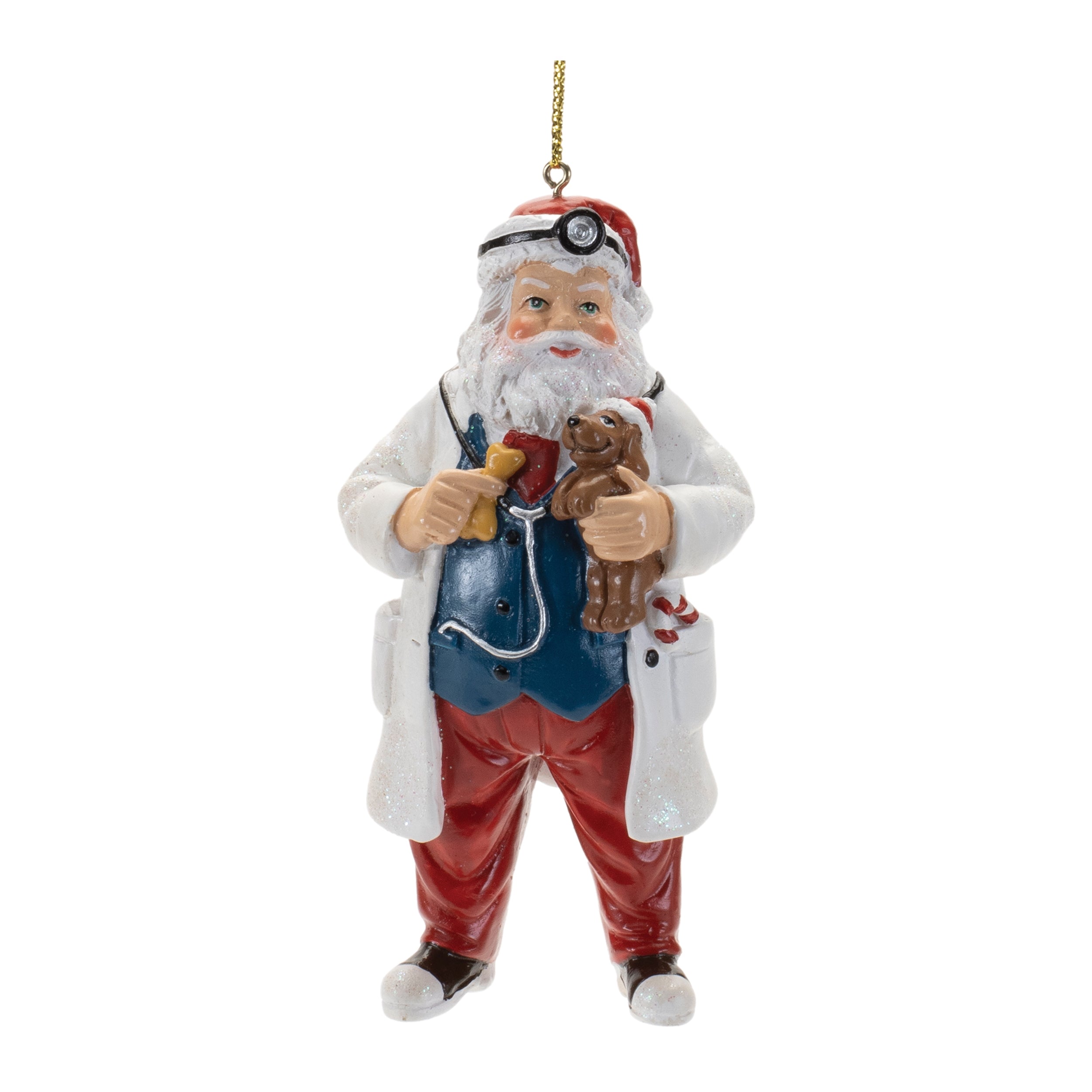 Doctor Santa Ornament 4.5”H Resin