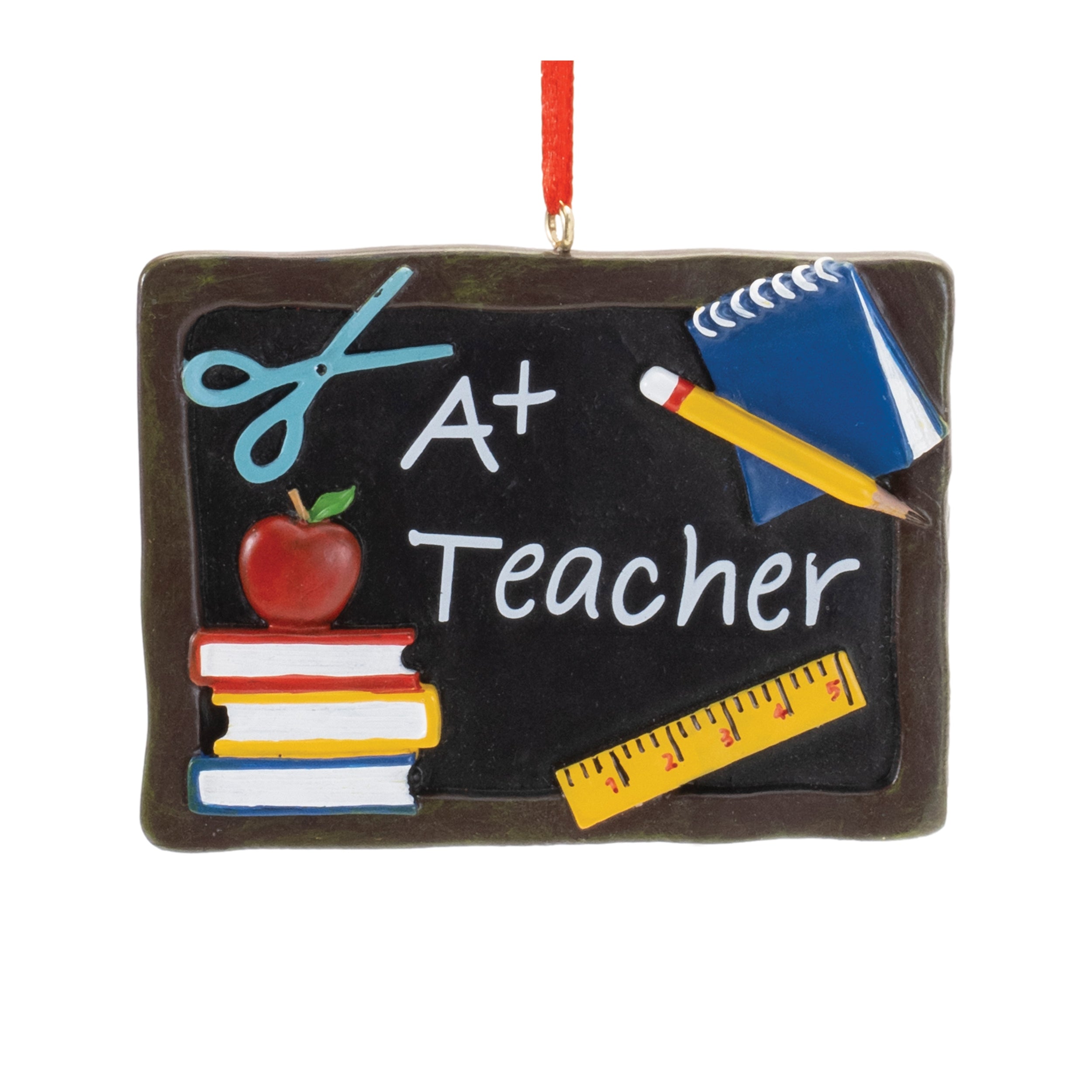 School Ornament 3.5"L x 2.75"H Resin