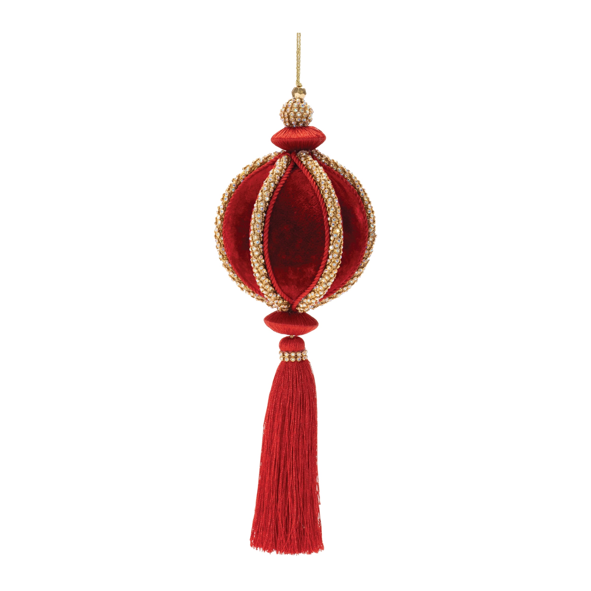Ball w/Tassel 11.5”H  Polyester