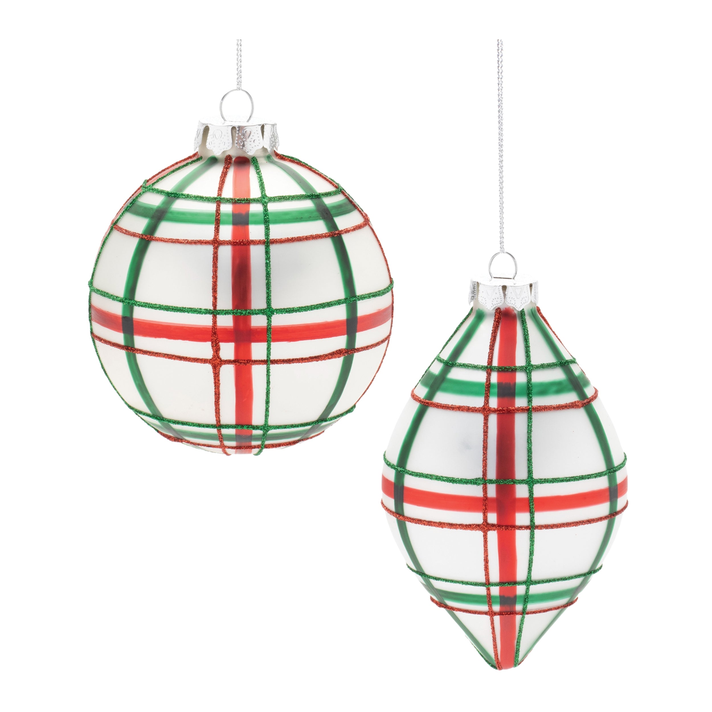 Ornament (2 Asst) 4"D, 5.5"H Glass