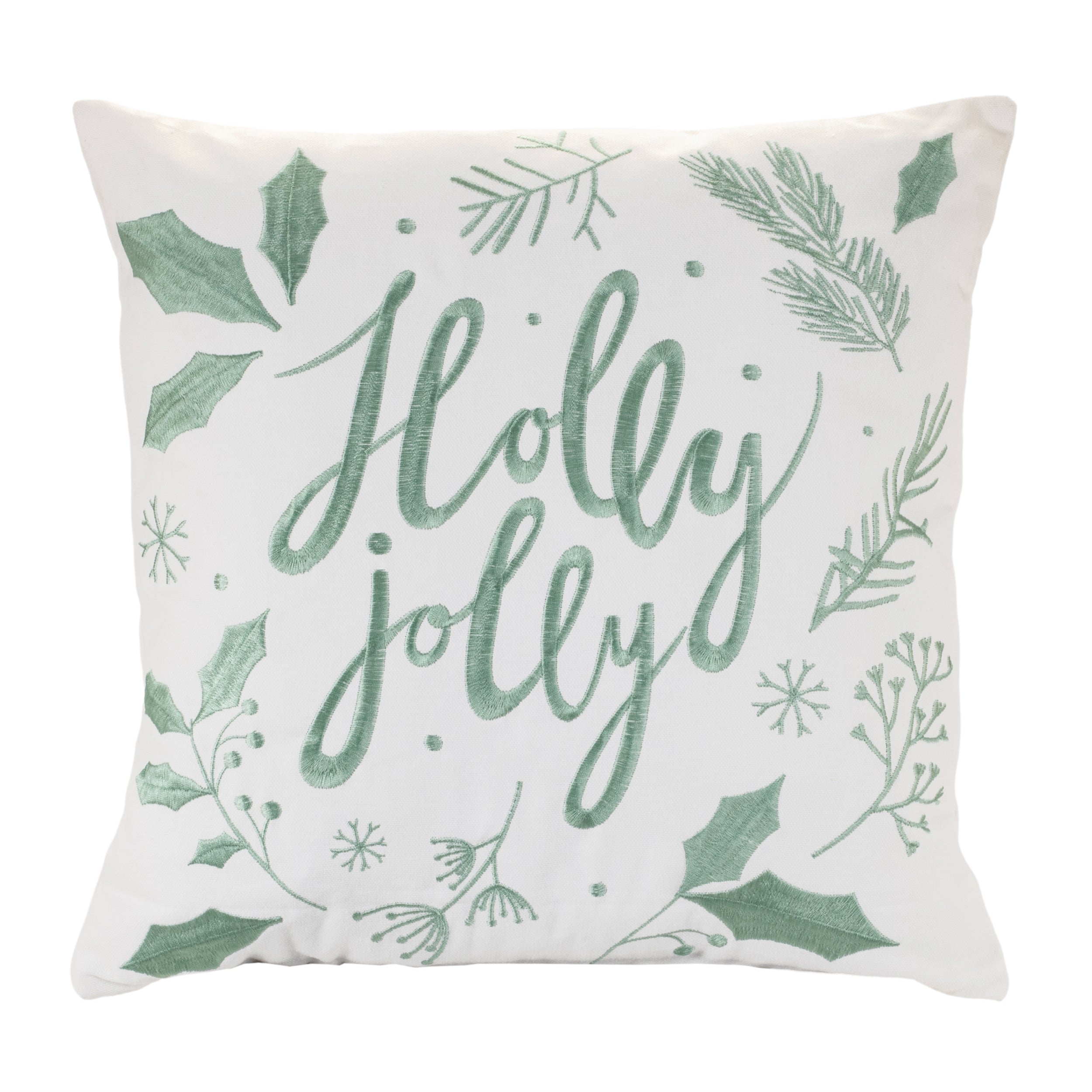 Holly Jolly Pillow 18”SQ Cotton