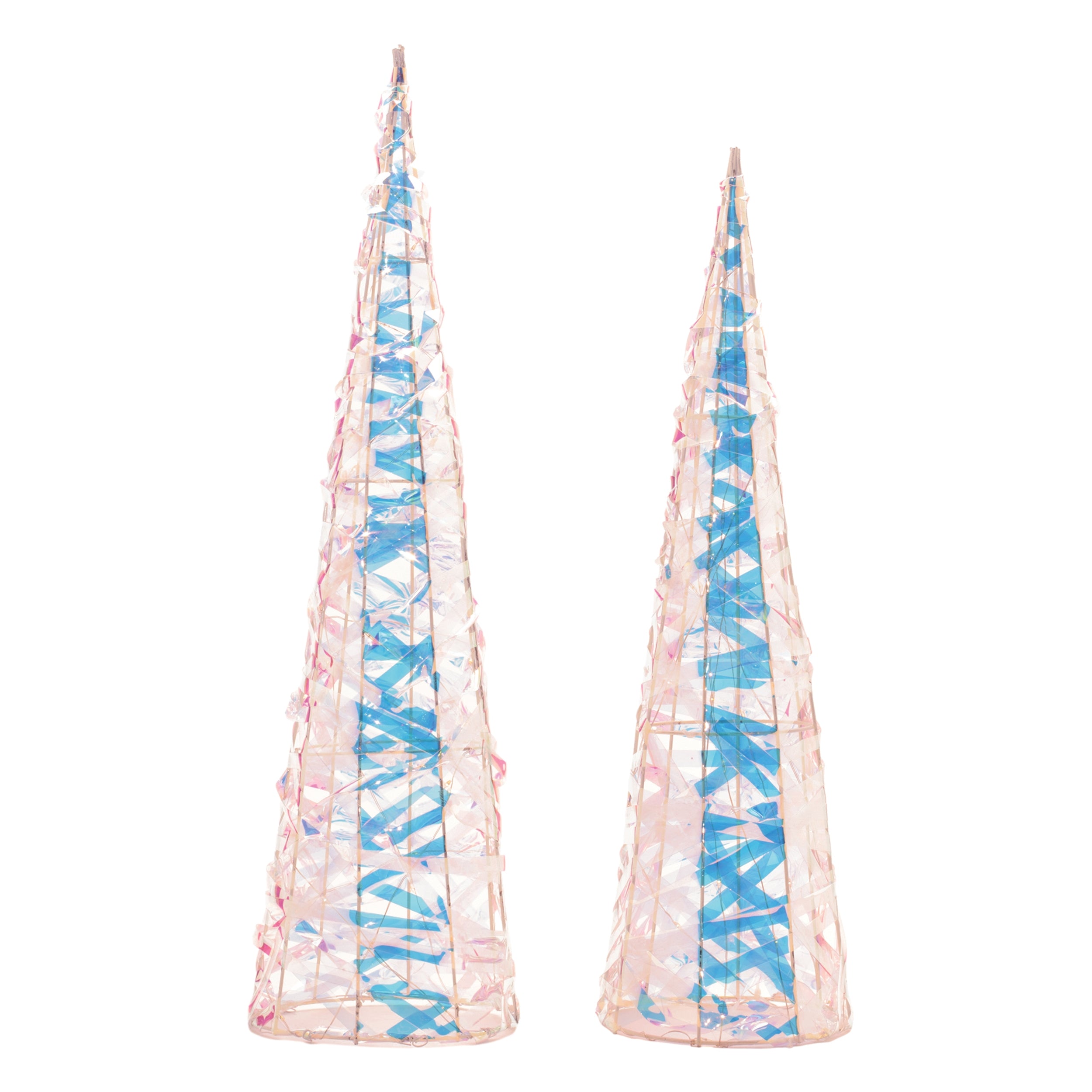 LED Tree Form (Set of 2) 19.5"H, 23.5"H PVC/Wire  3 AA Batteries Not Included/USB Cord Includ