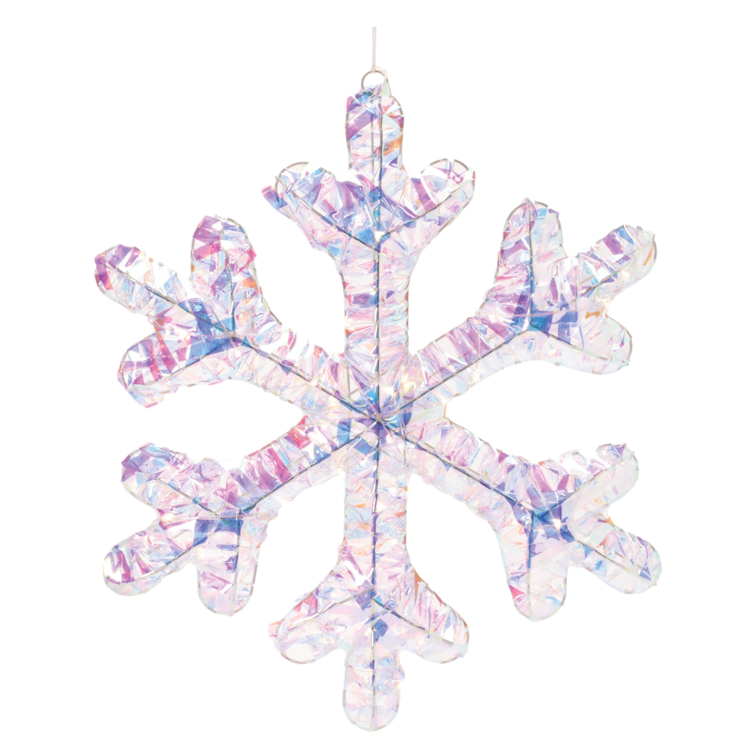 LED Snowflake Ornament (Set of 2) 16"H PVC/Wire 3 AA Batteries Not Included