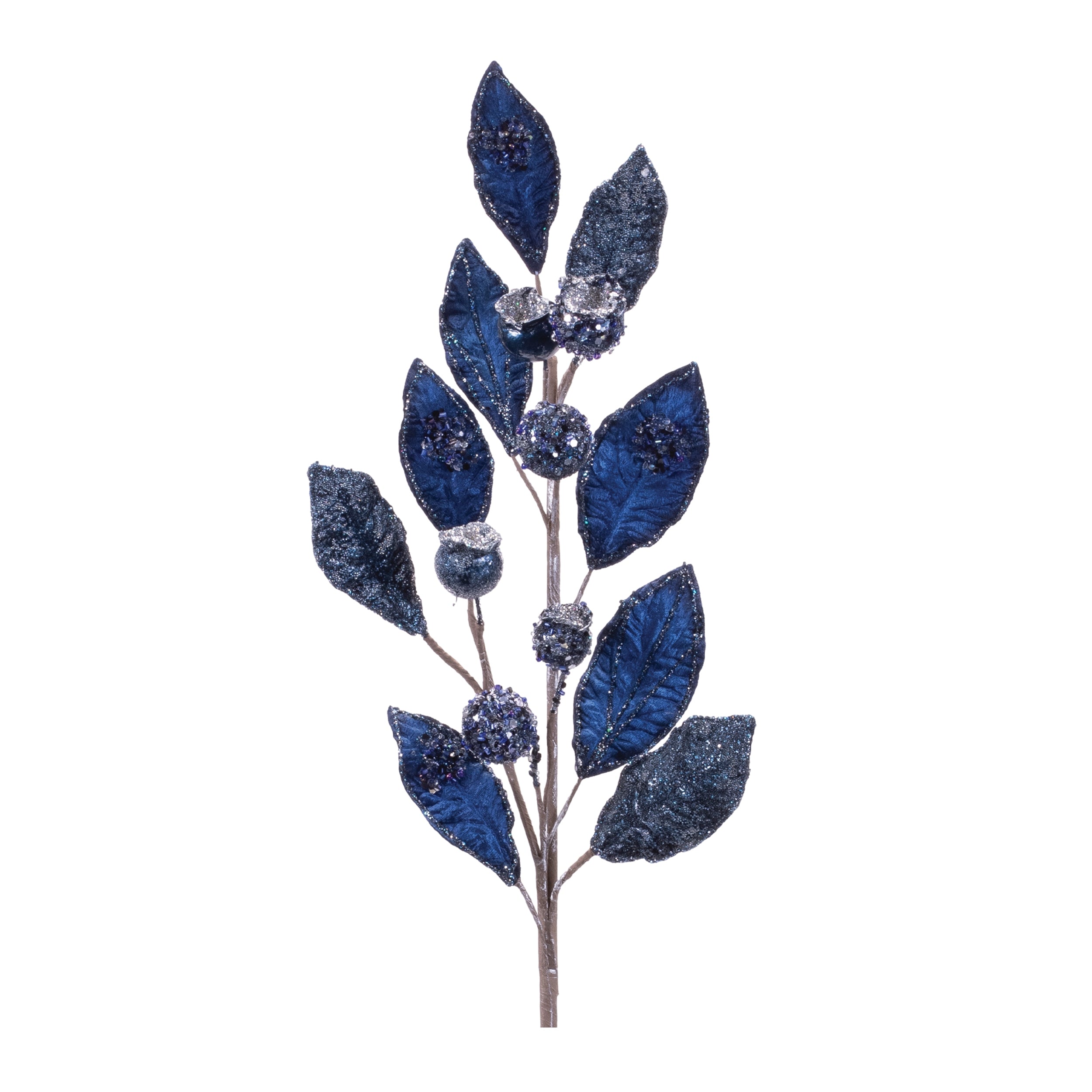 Leaf Spray 29.5”H Velvet Fabric