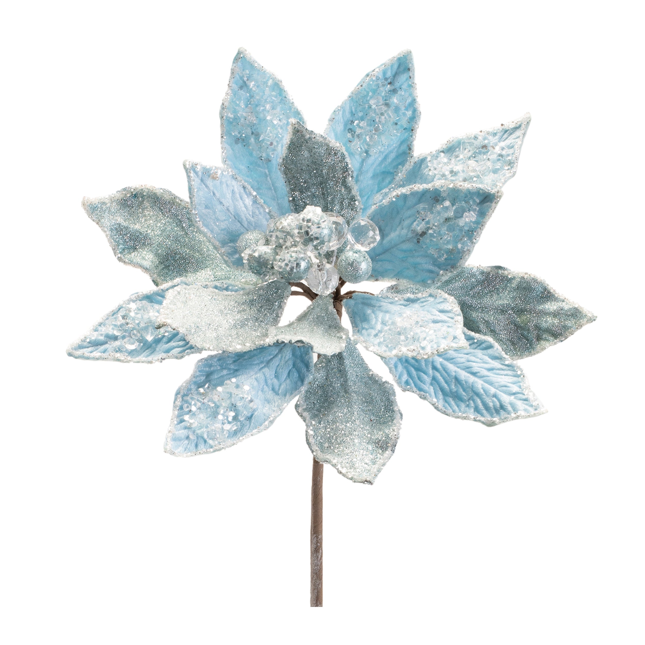 Poinsettia Stem 28.5”H Velvet Fabric