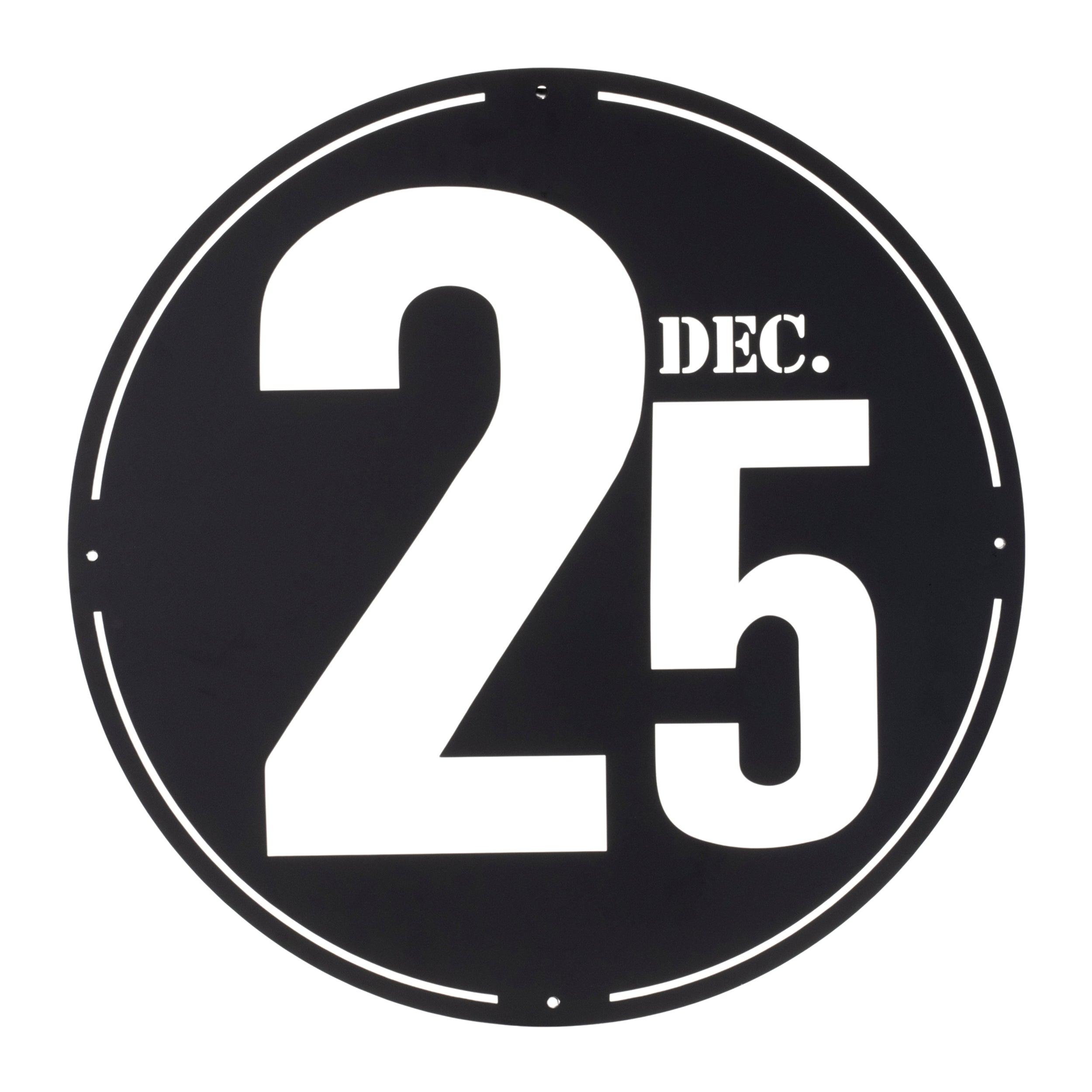 Dec. 25 Plaque 24"D Sheet Iron