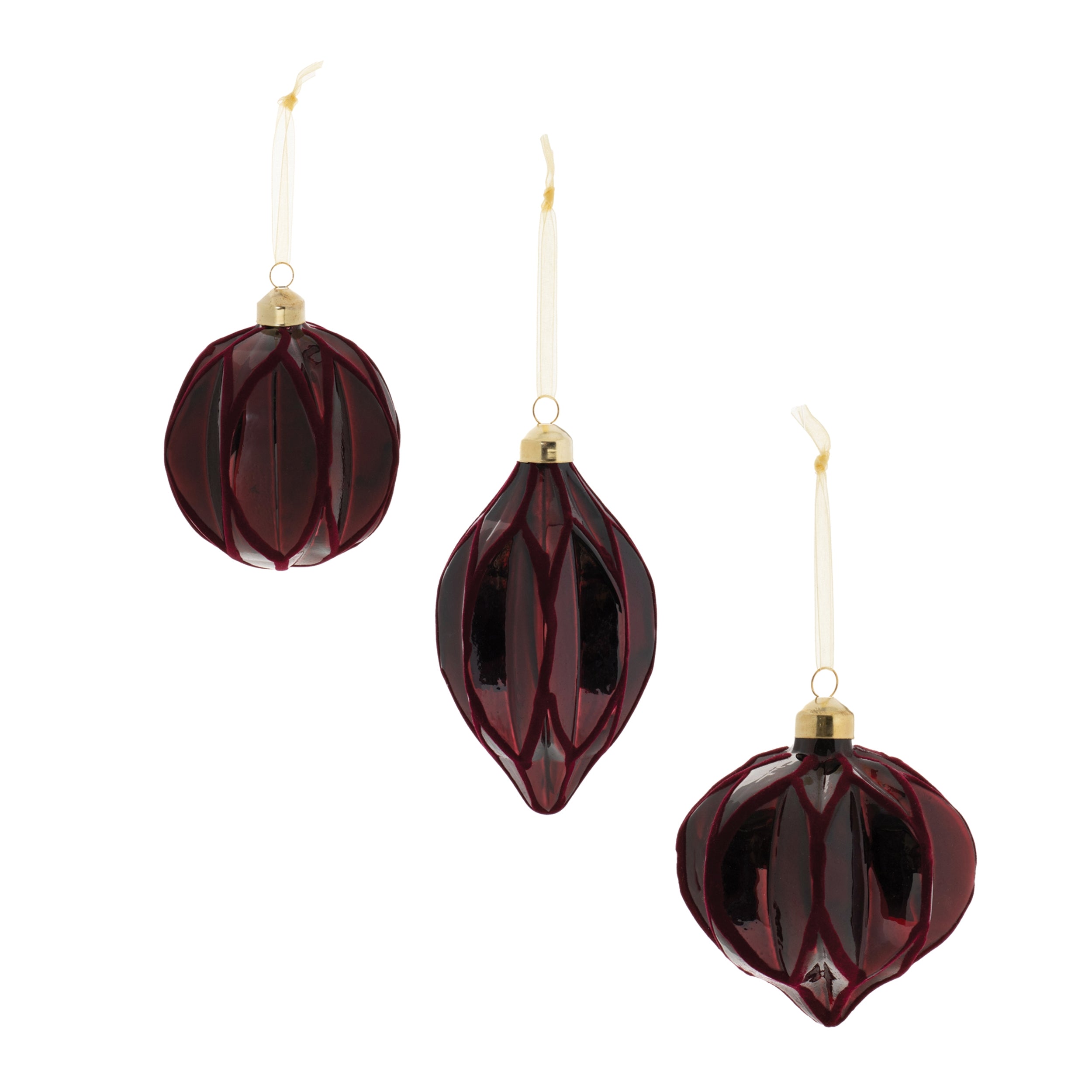 Ornament (Set of 6) 4"D, 4"H, 5"H Glass