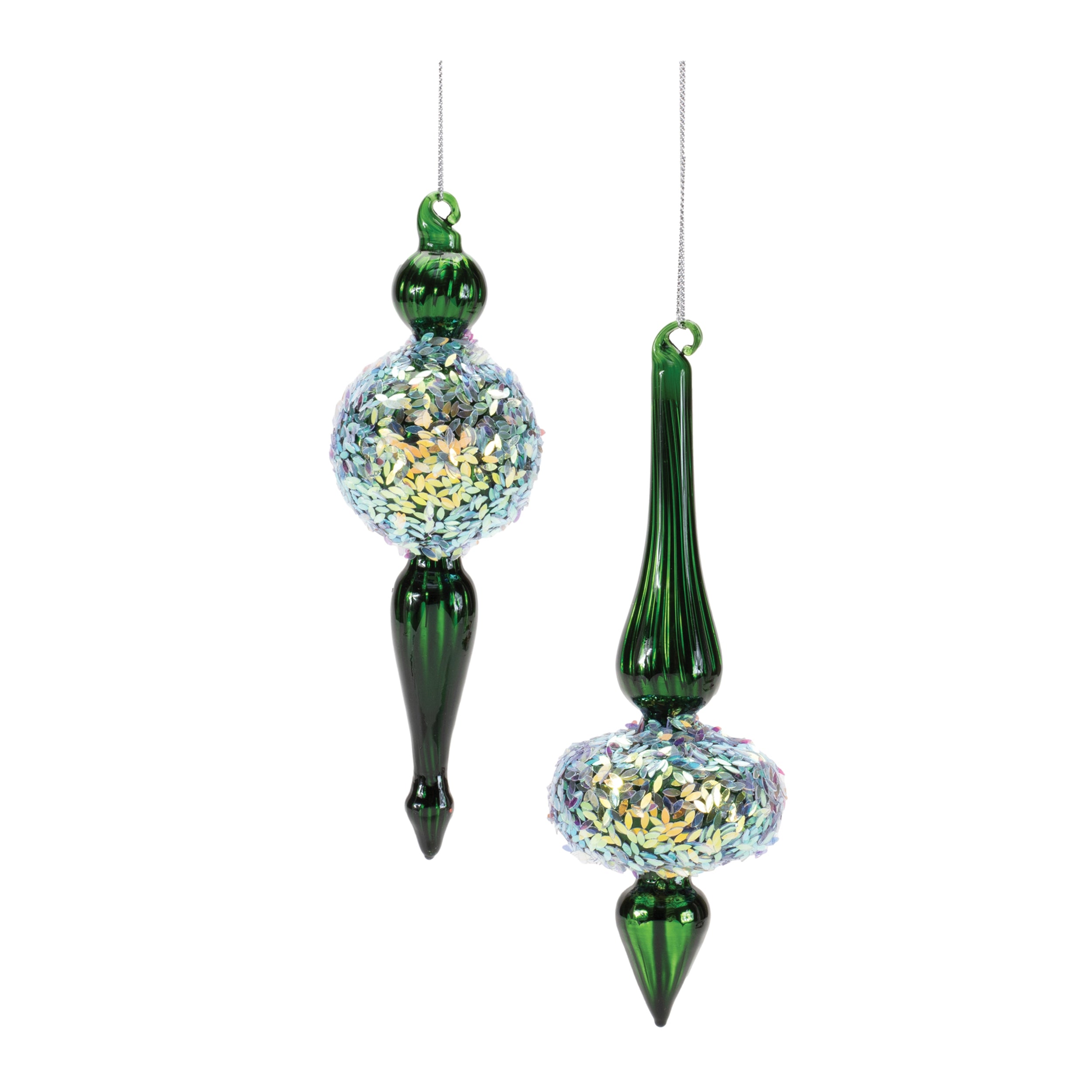 Drop Ornament (2 Asst) 7”H Glass