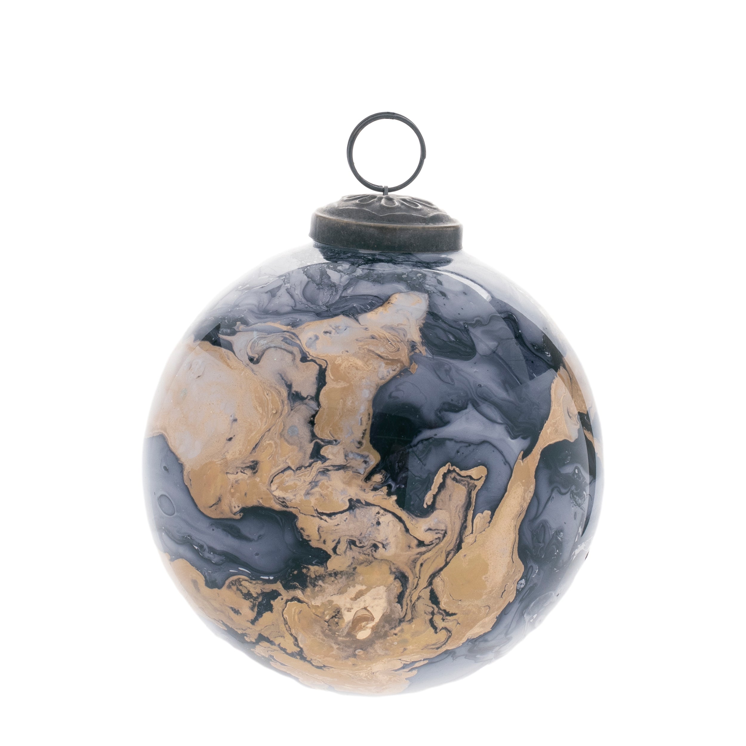 Ball Ornament 4”D Glass