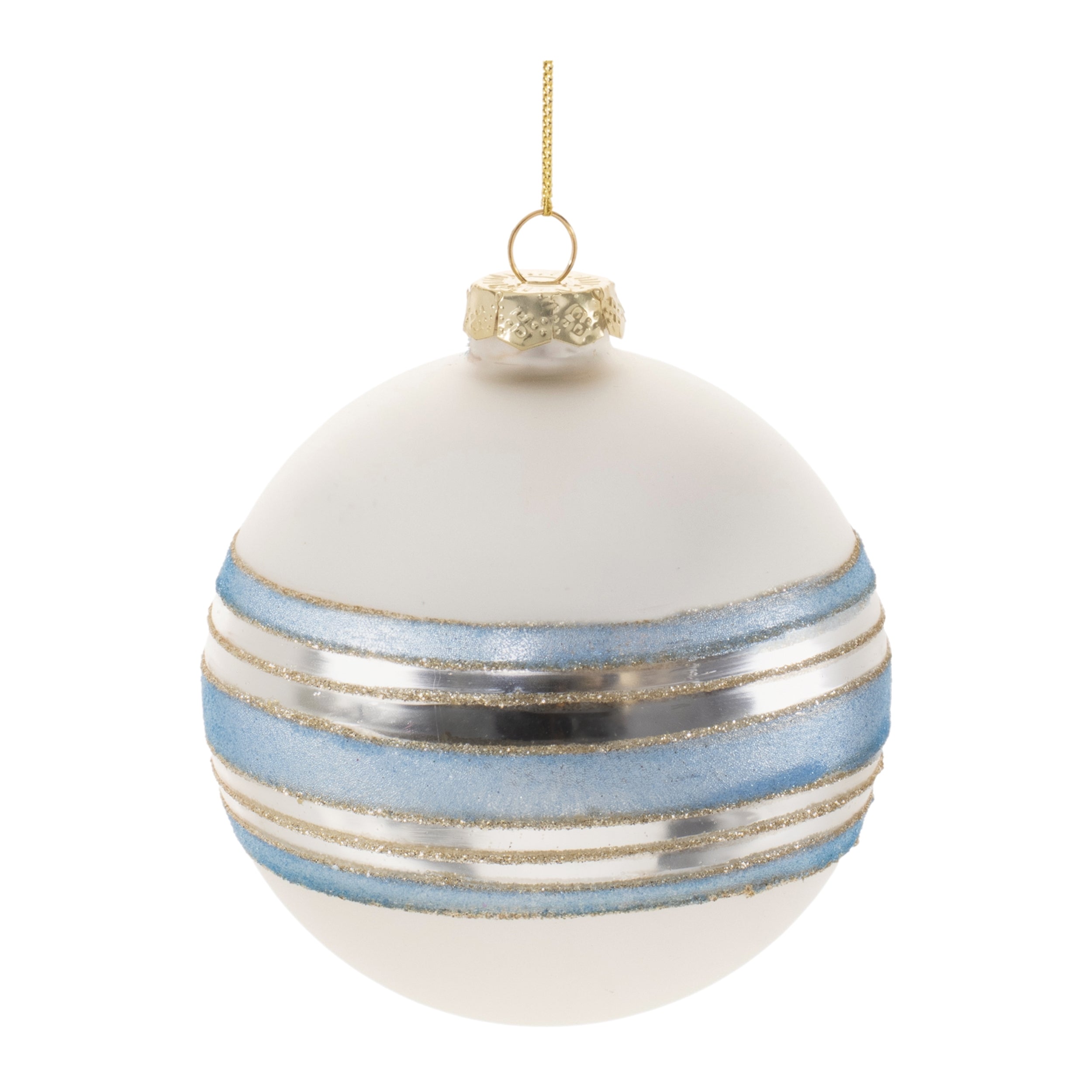 Ball Ornament 4”D Glass