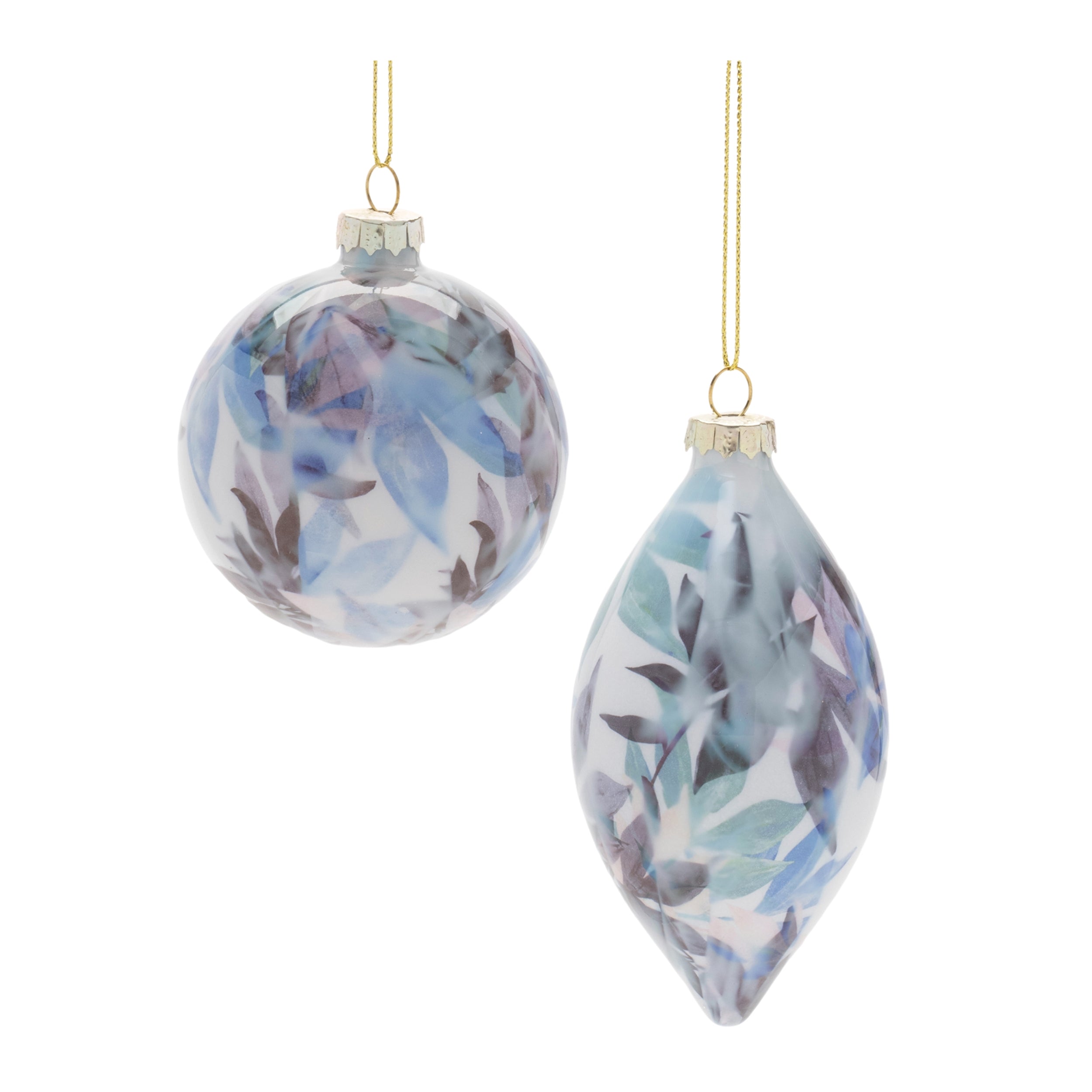 Ornament (2 Asst) 3"D, 5"H Glass