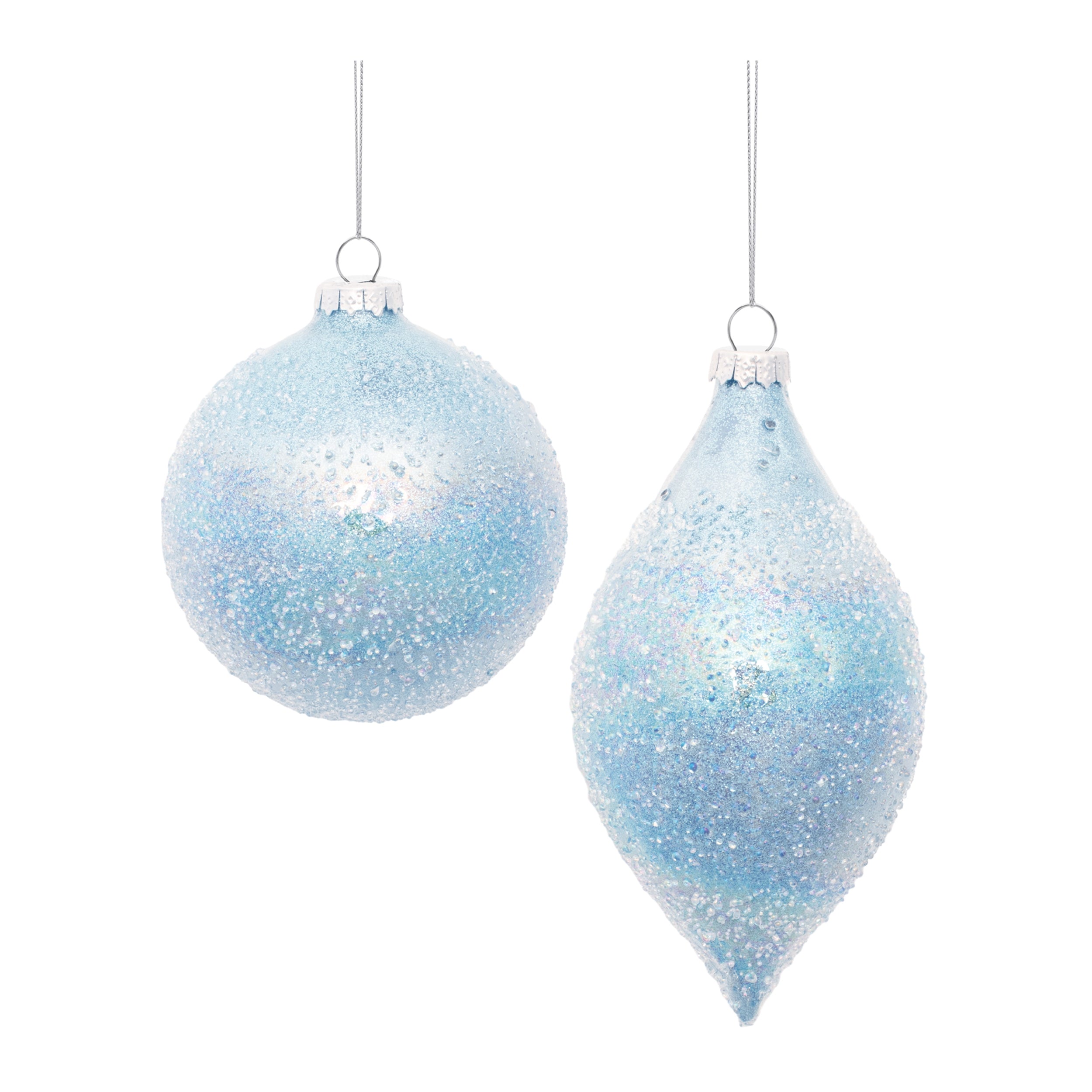 Ornament (2 Asst) 4"D, 6"H Glass