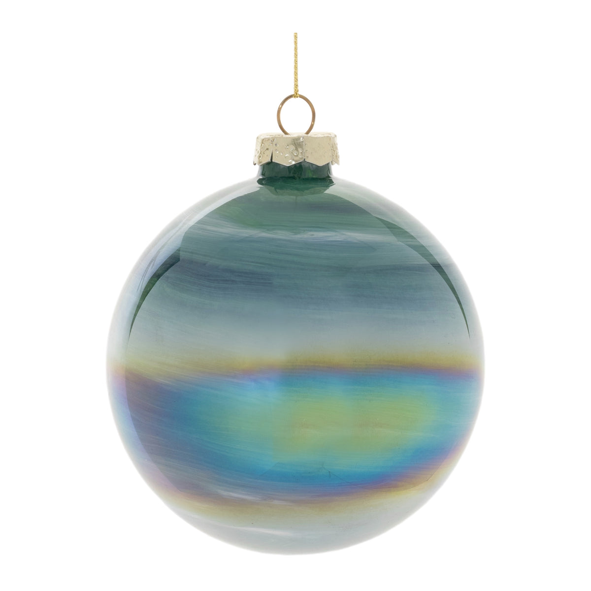 Iridescent Glass Ball Ornaments – Set of 6
