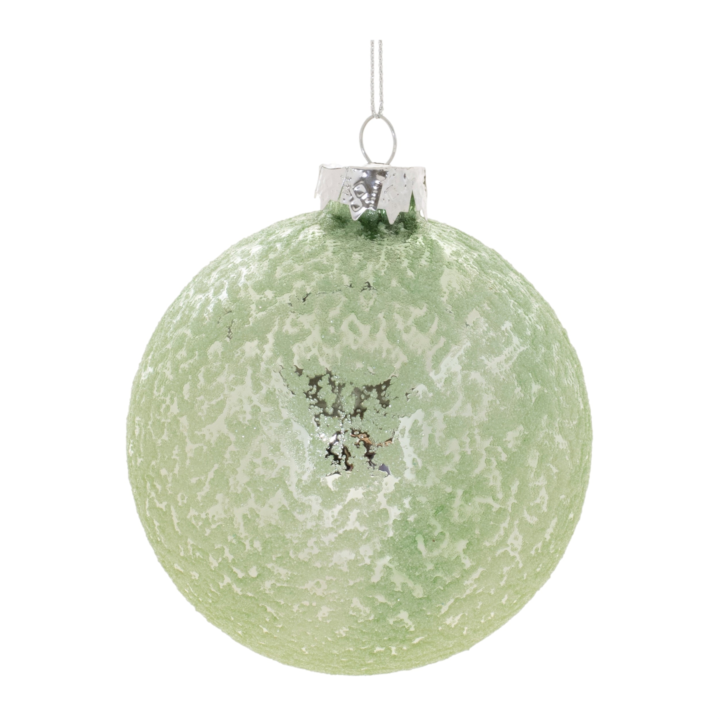 Ball Ornament 4”D Glass