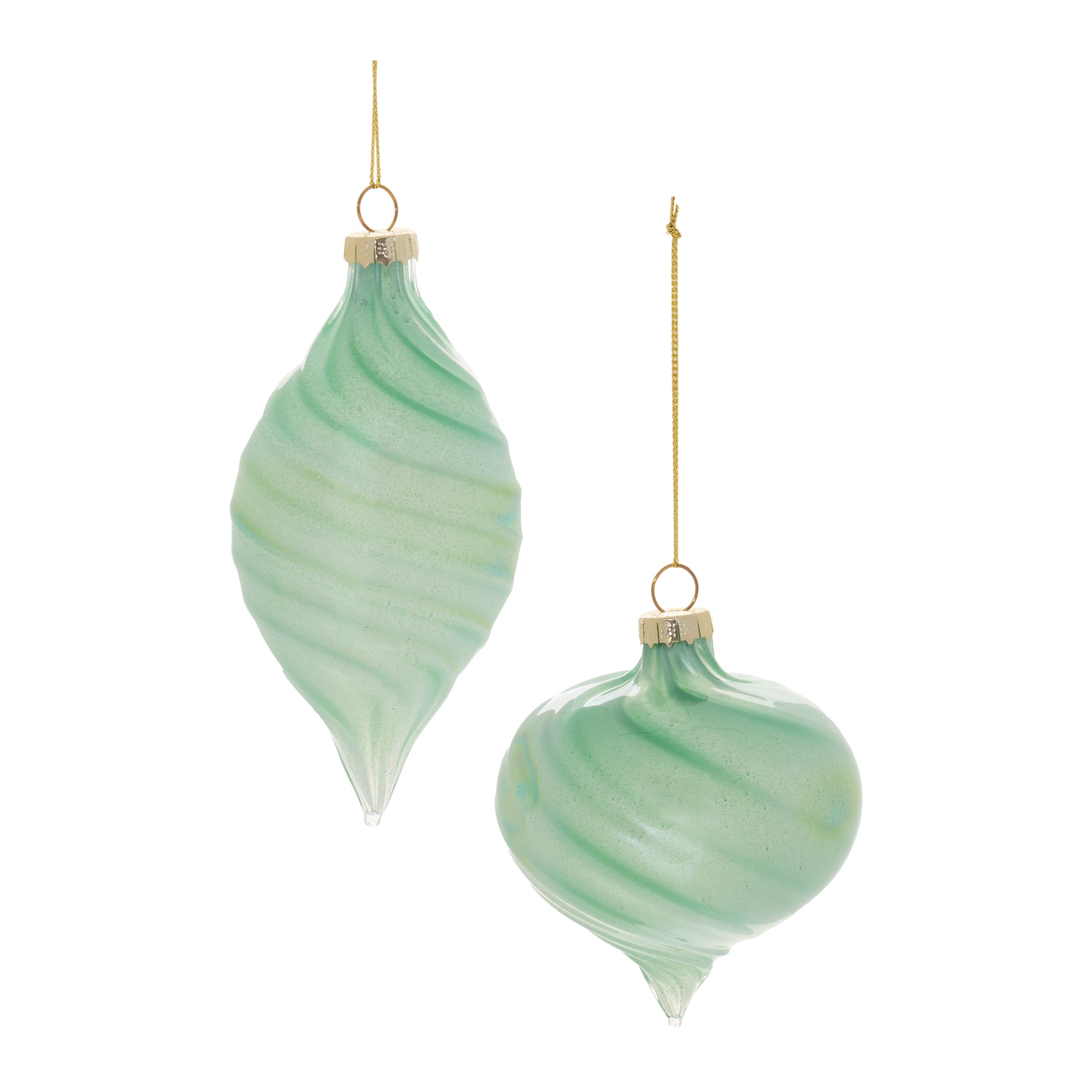 Ornament (2 Asst) 3.5"H, 5"H Glass