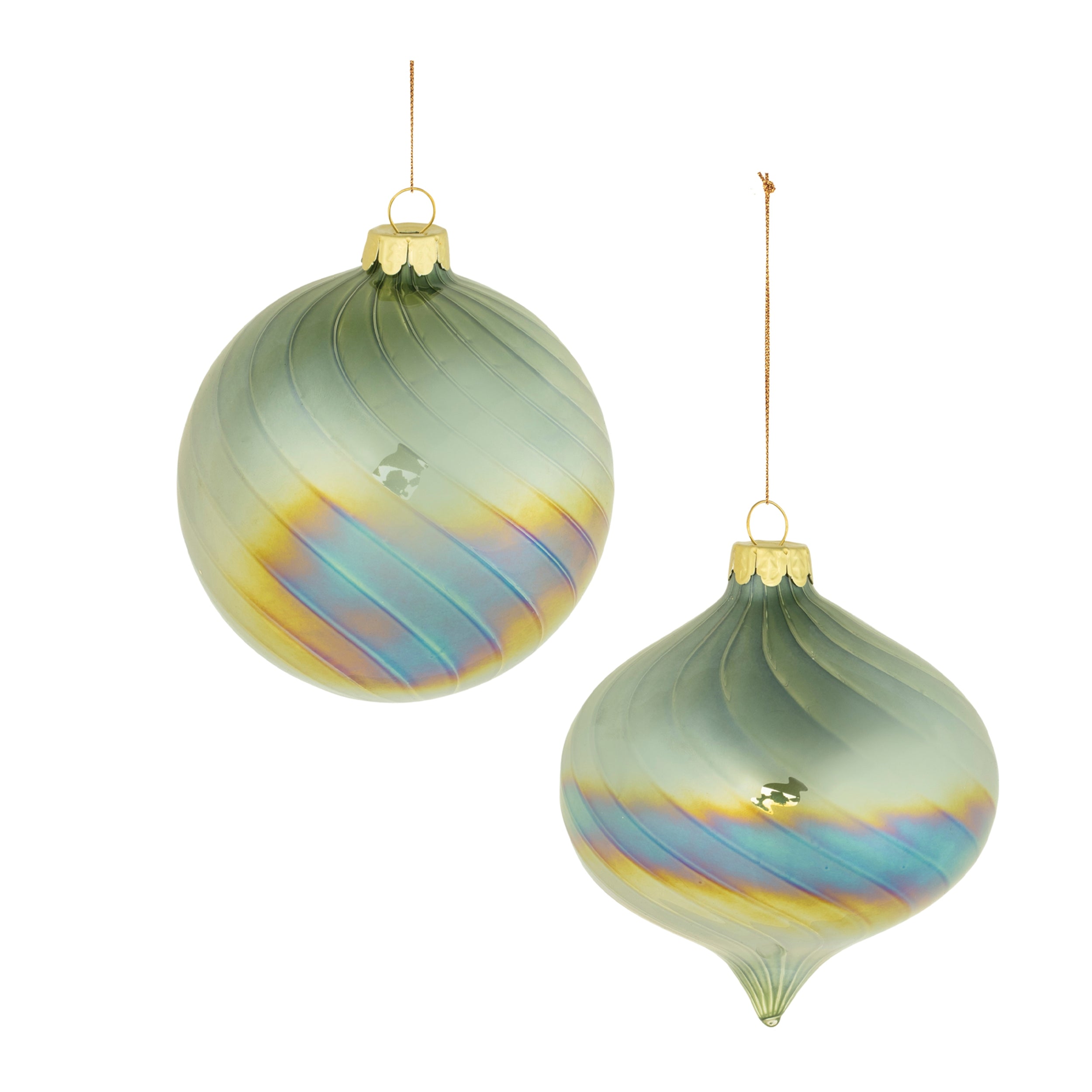 Ornament (2 Asst) 4"D, 4.5"H Glass