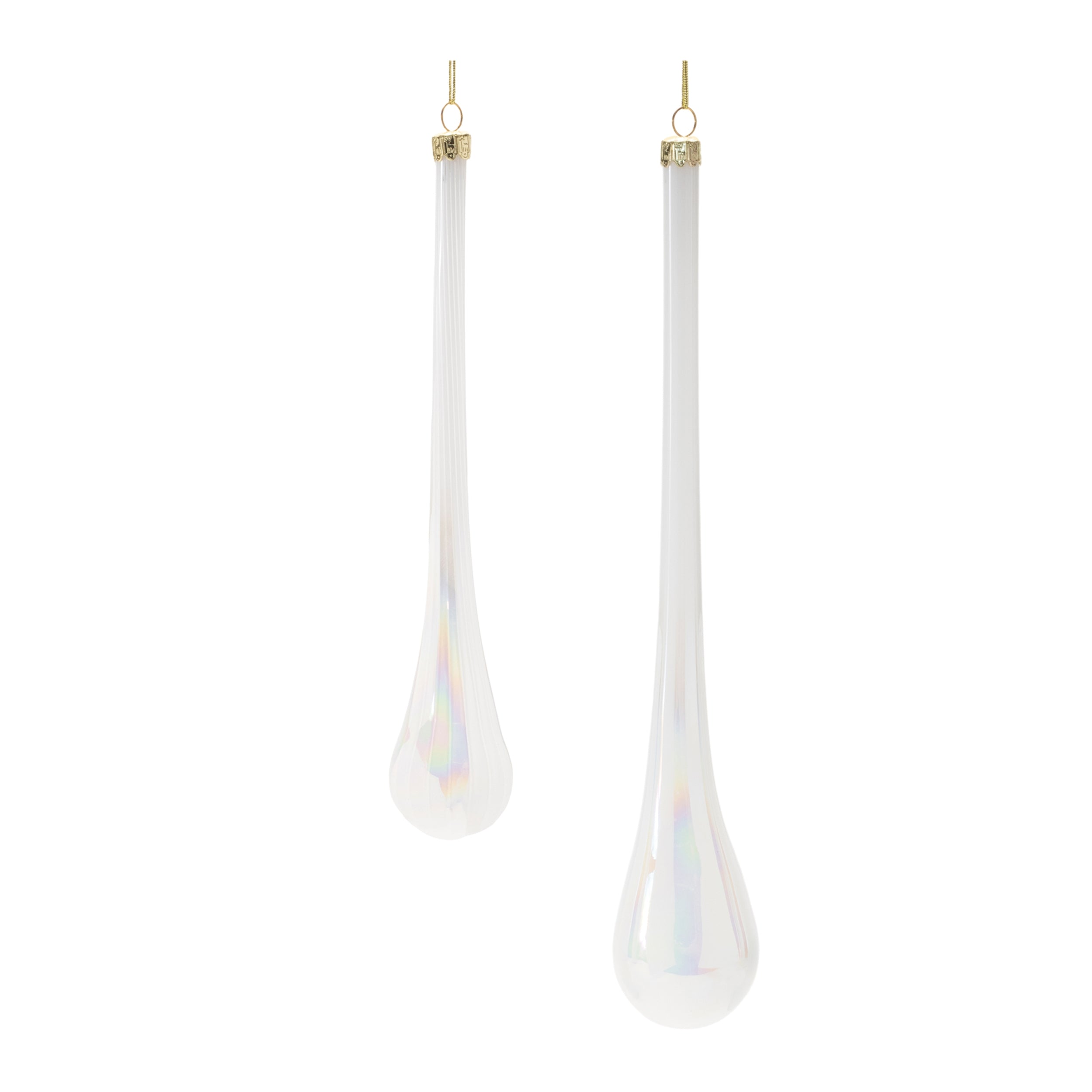 Drop Ornament (Set of 2) 9.5"H, 12"H Glass