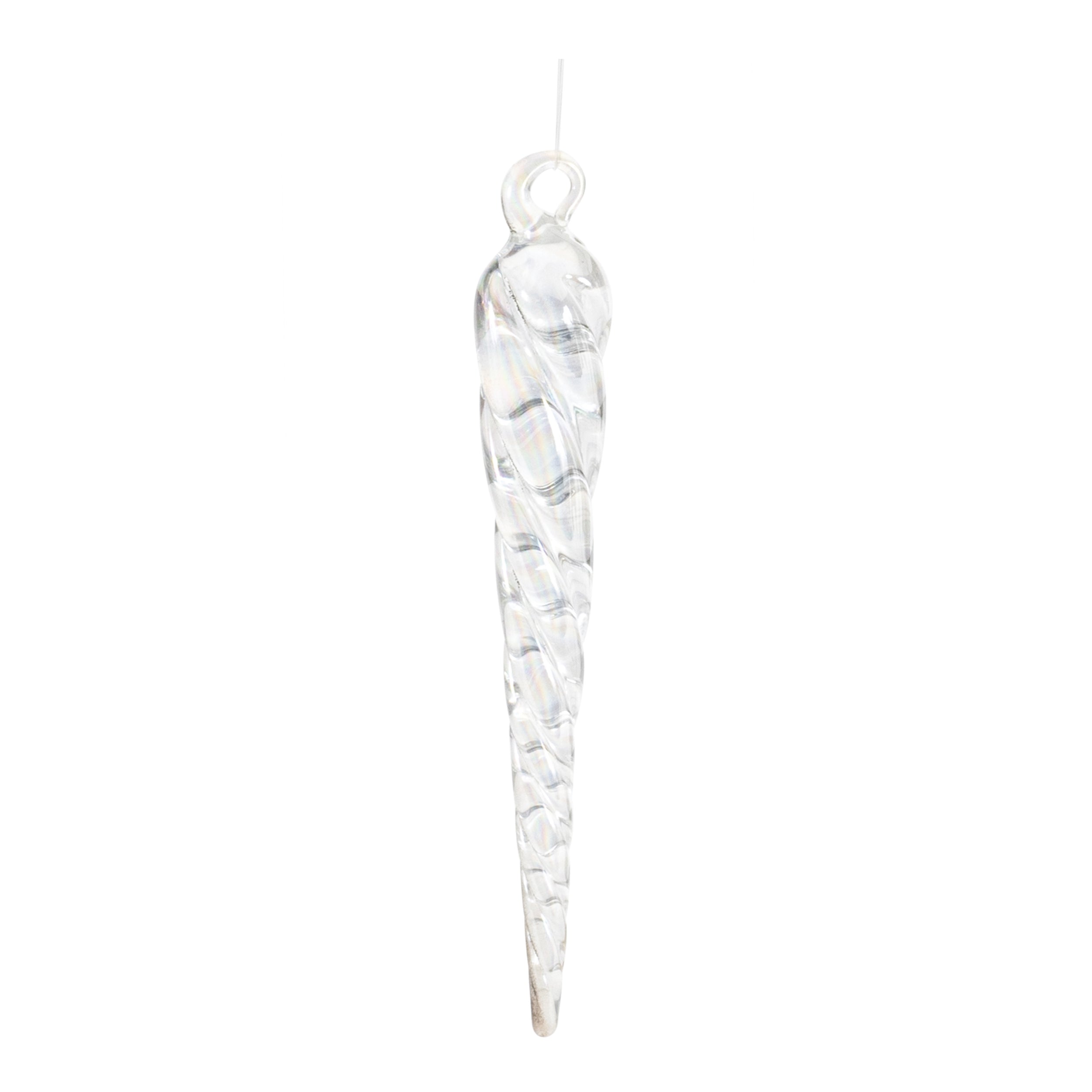 Icicle Ornament 3.75”H Glass