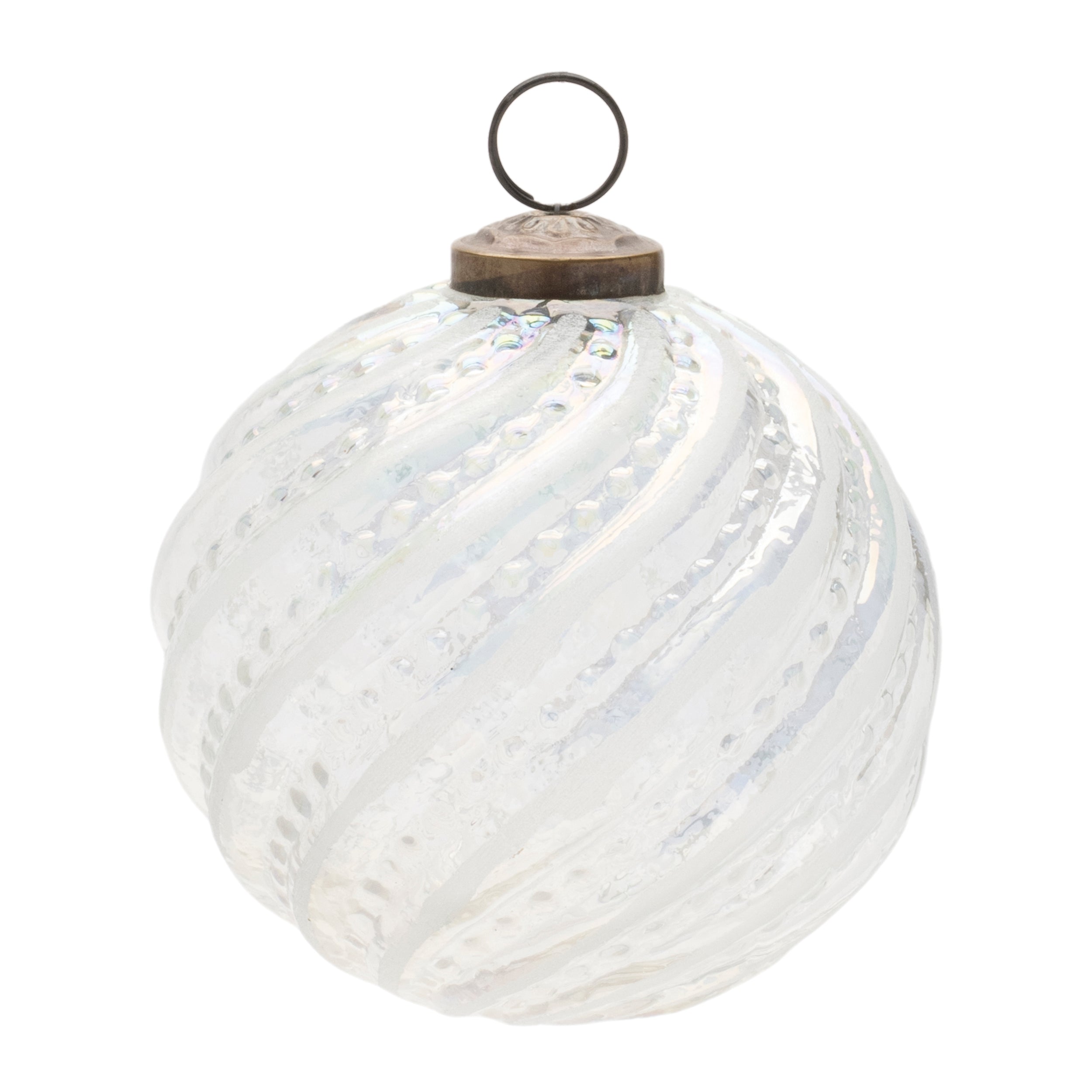 Ball Ornament 4”D Glass