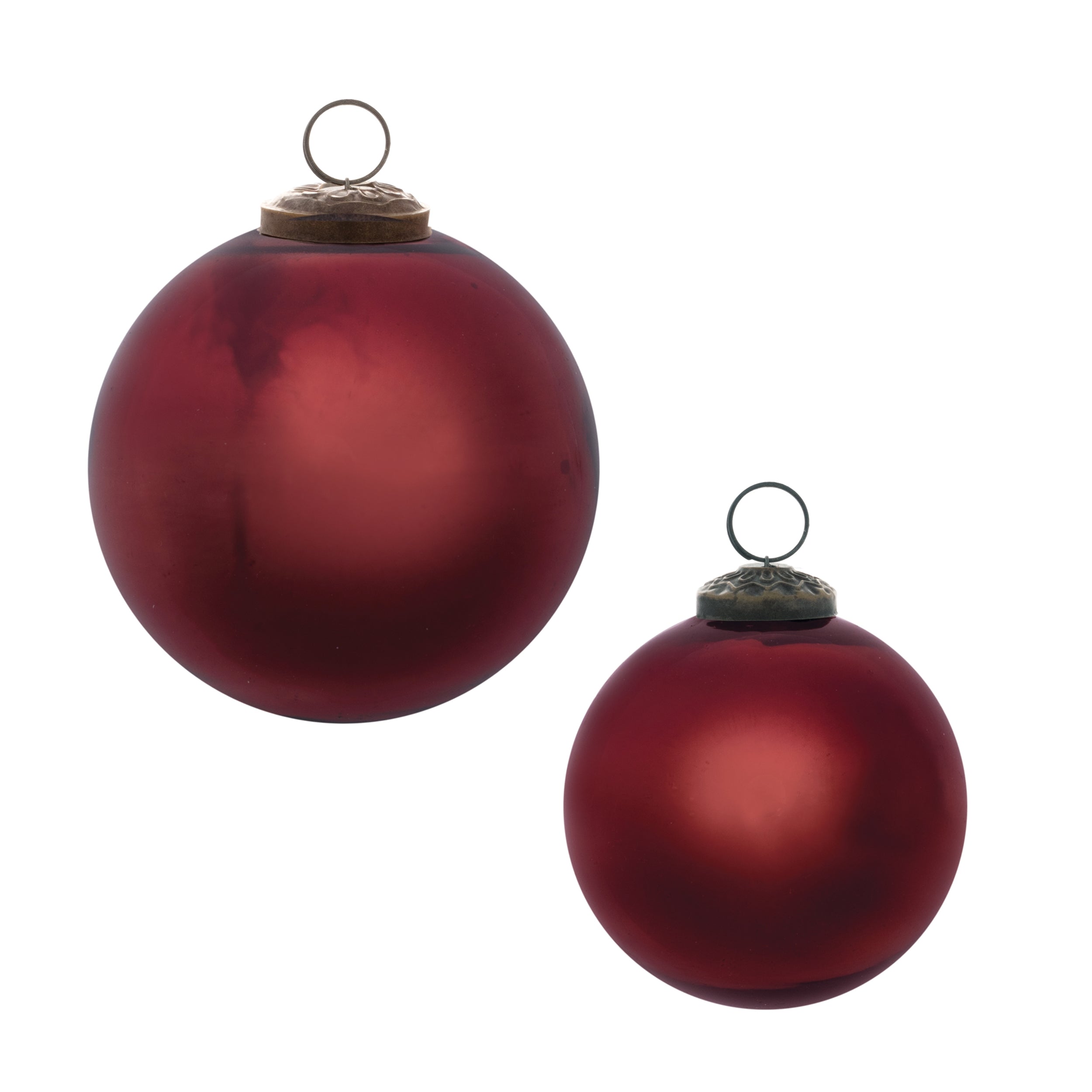 Ball Ornament (Set of 2) 3"D, 4"D Glass