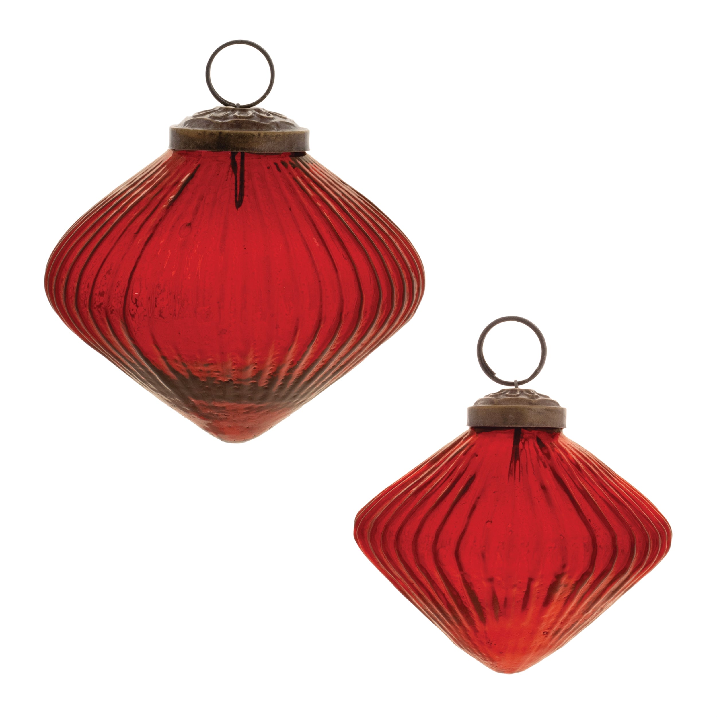 Ornament (Set of 2) 2.5"H, 3"H Glass