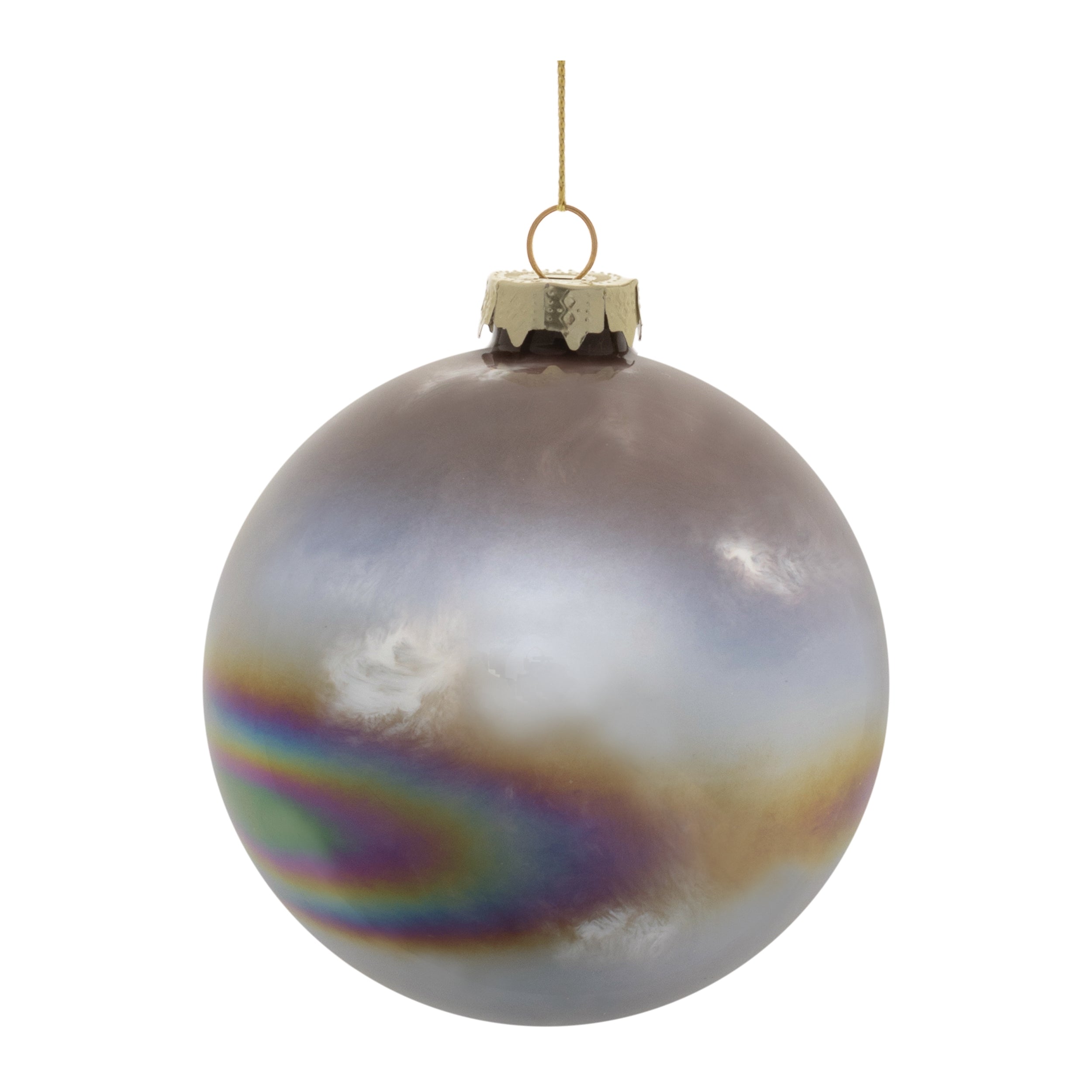 Ball Ornament 4”D Glass
