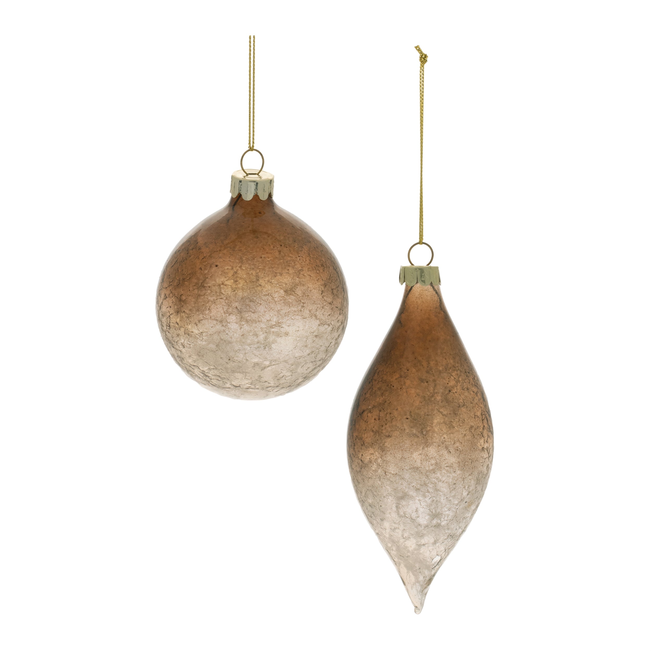 Ornament (2 Asst) 3"D, 6"H Glass