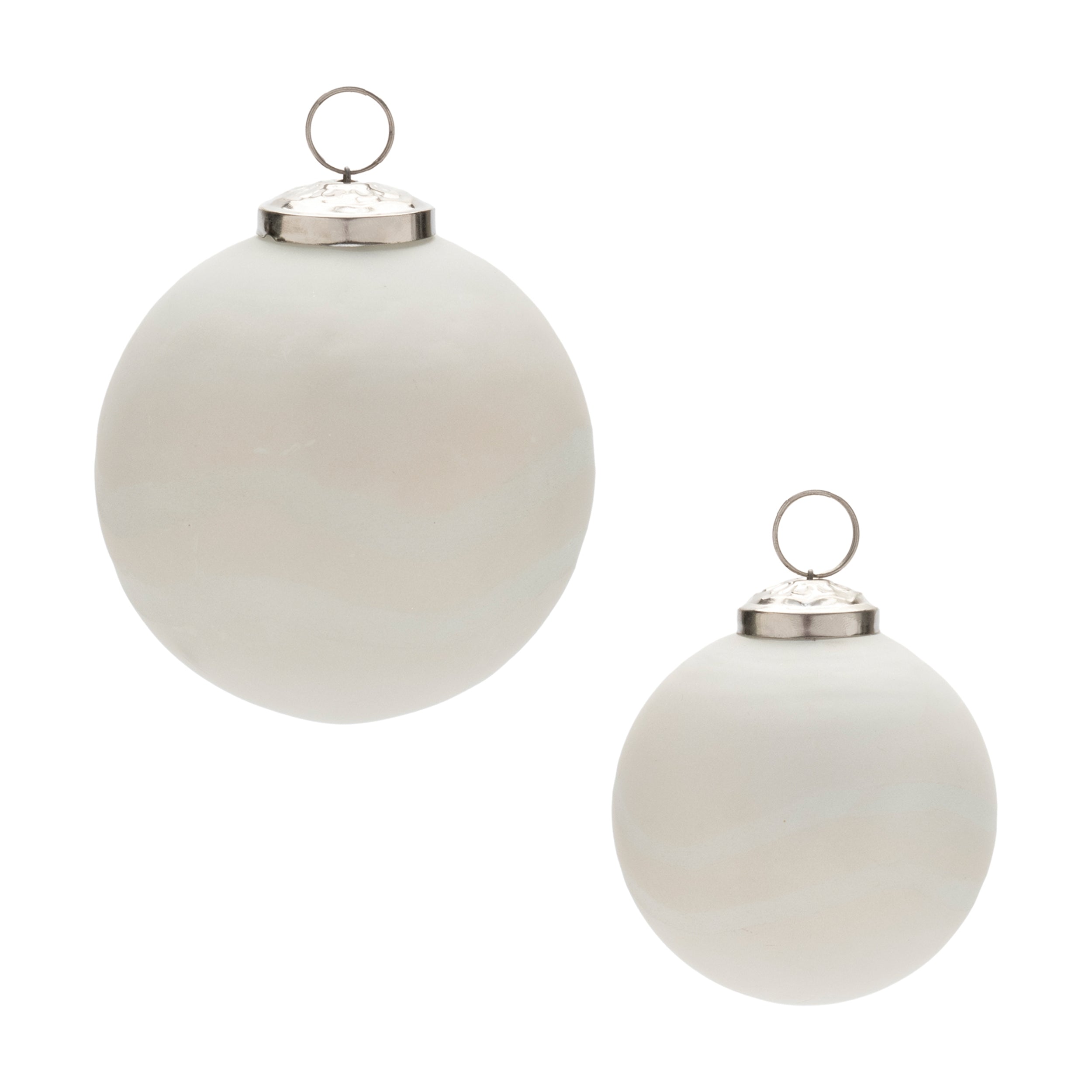 Ball Ornament (Set of 2) 3"D, 4"D Glass