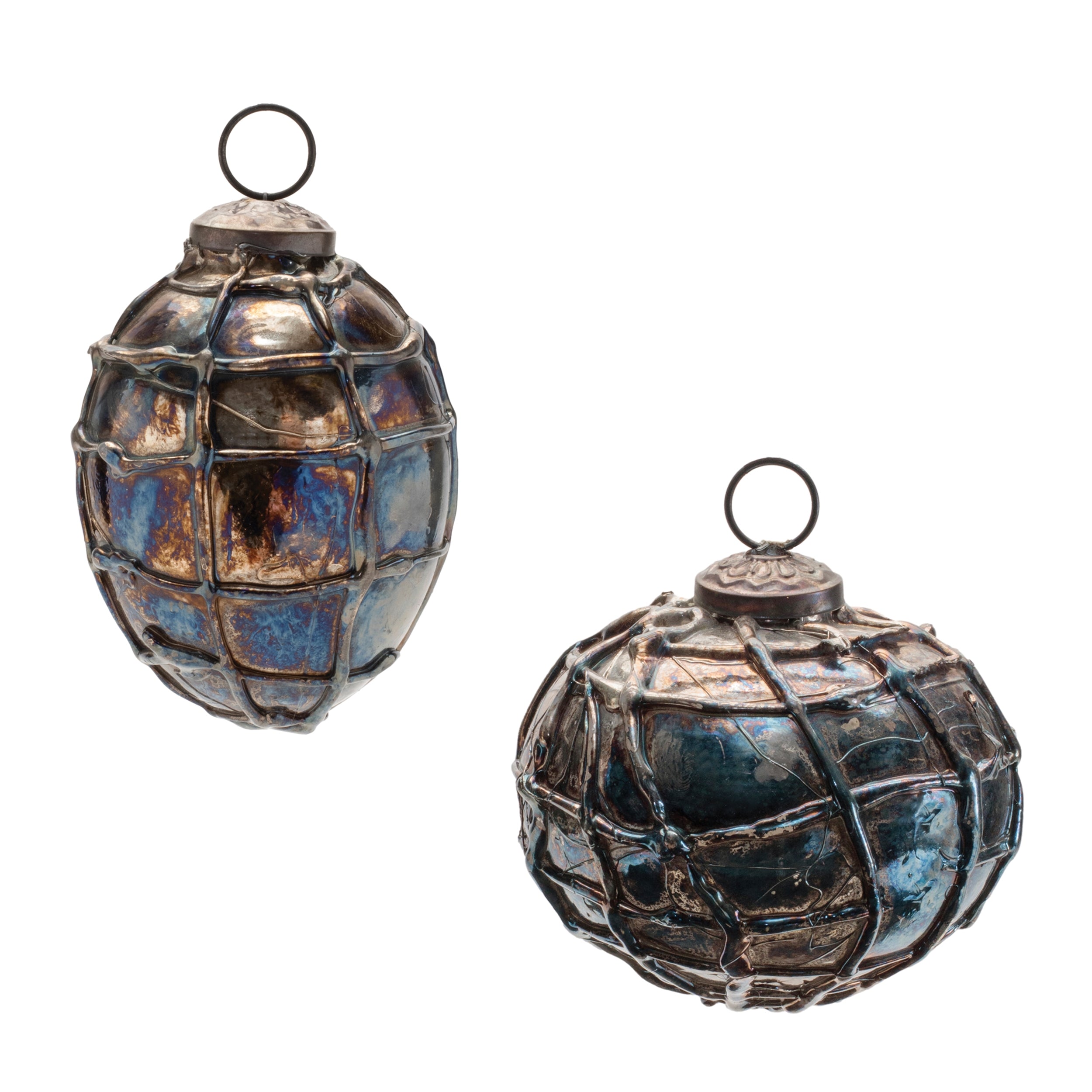 Ornament (2 Asst) 4"D, 4"H Glass