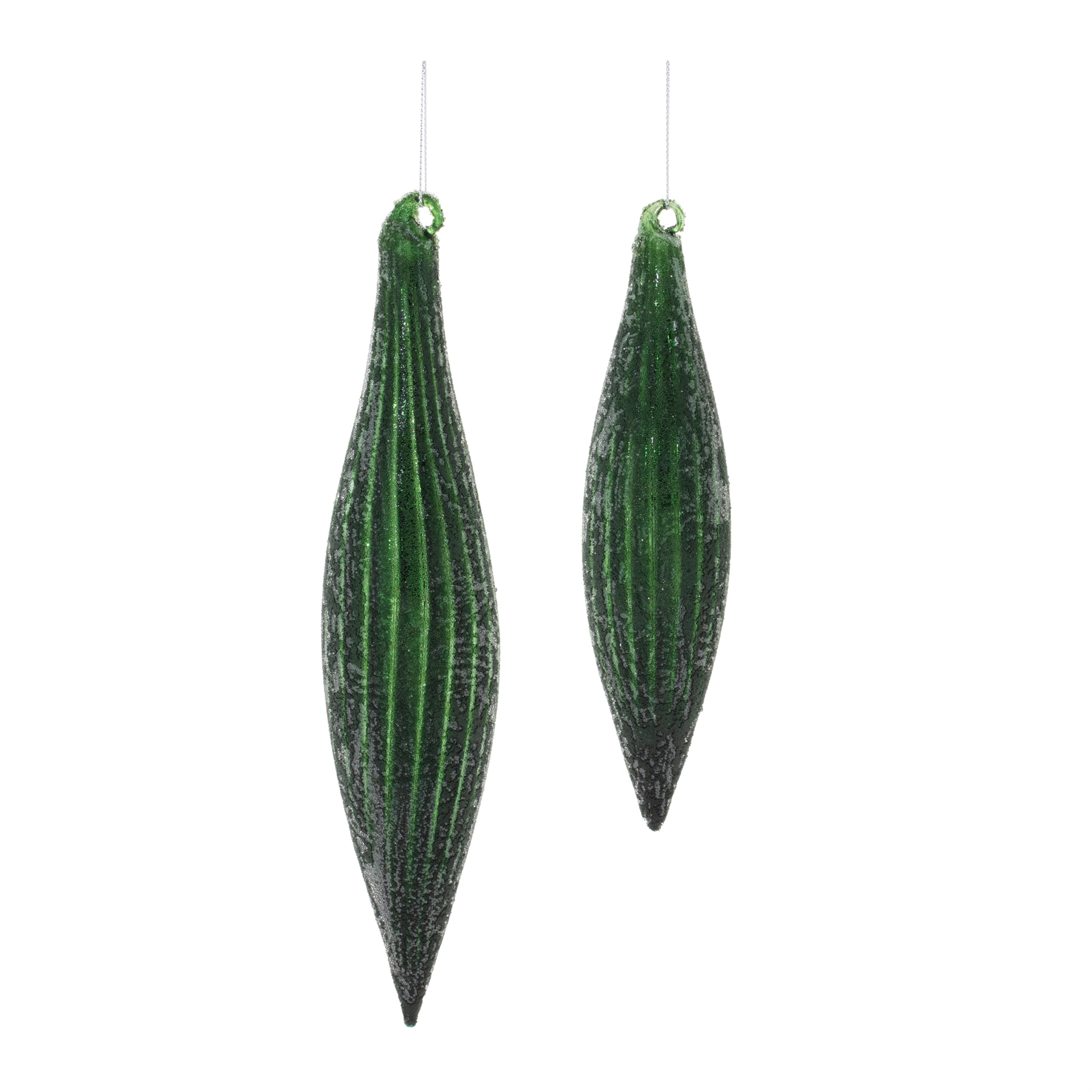 Ornament (Set of 2) 7"H, 9"H Glass