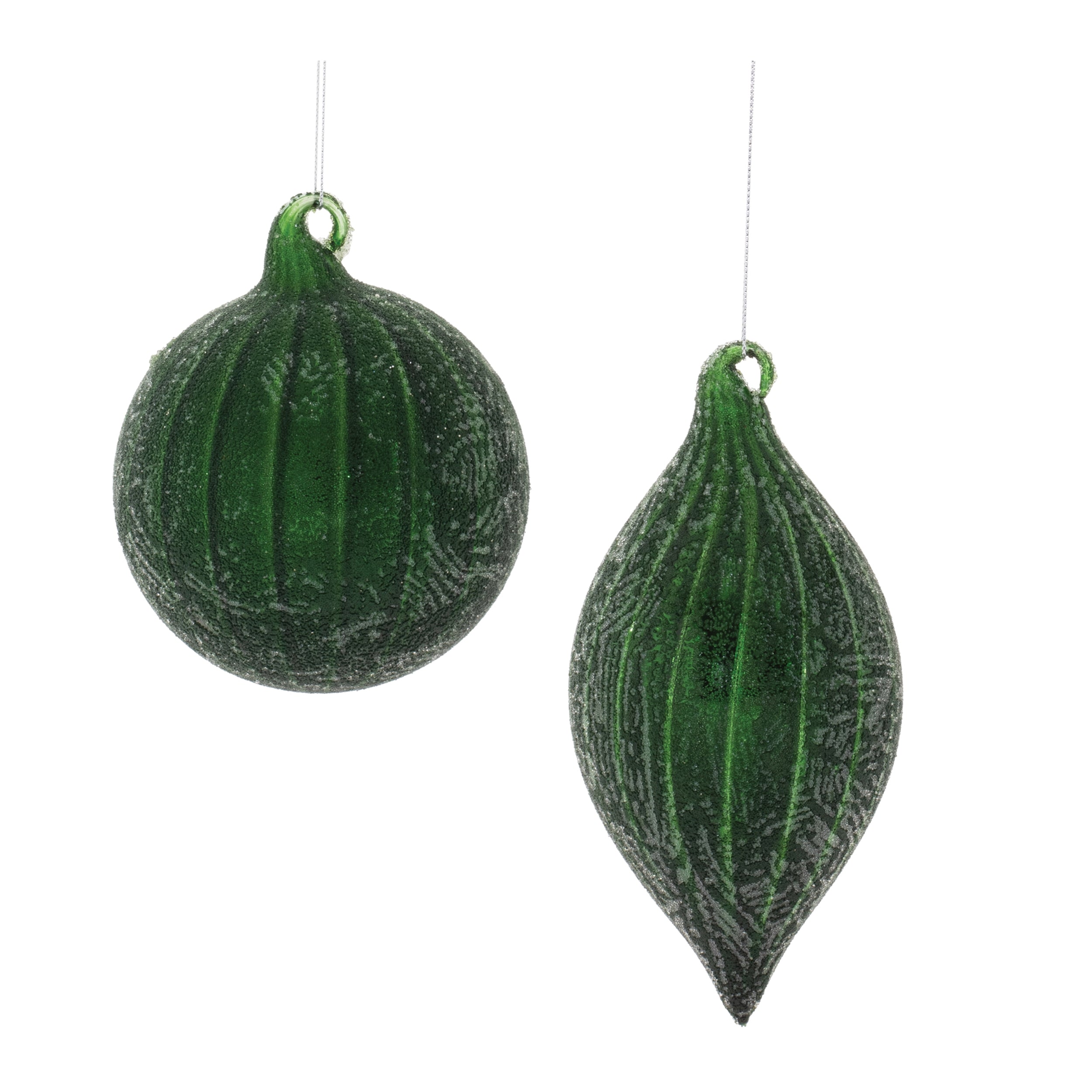 Ornament (2 Asst) 4"D, 6.5"H Glass