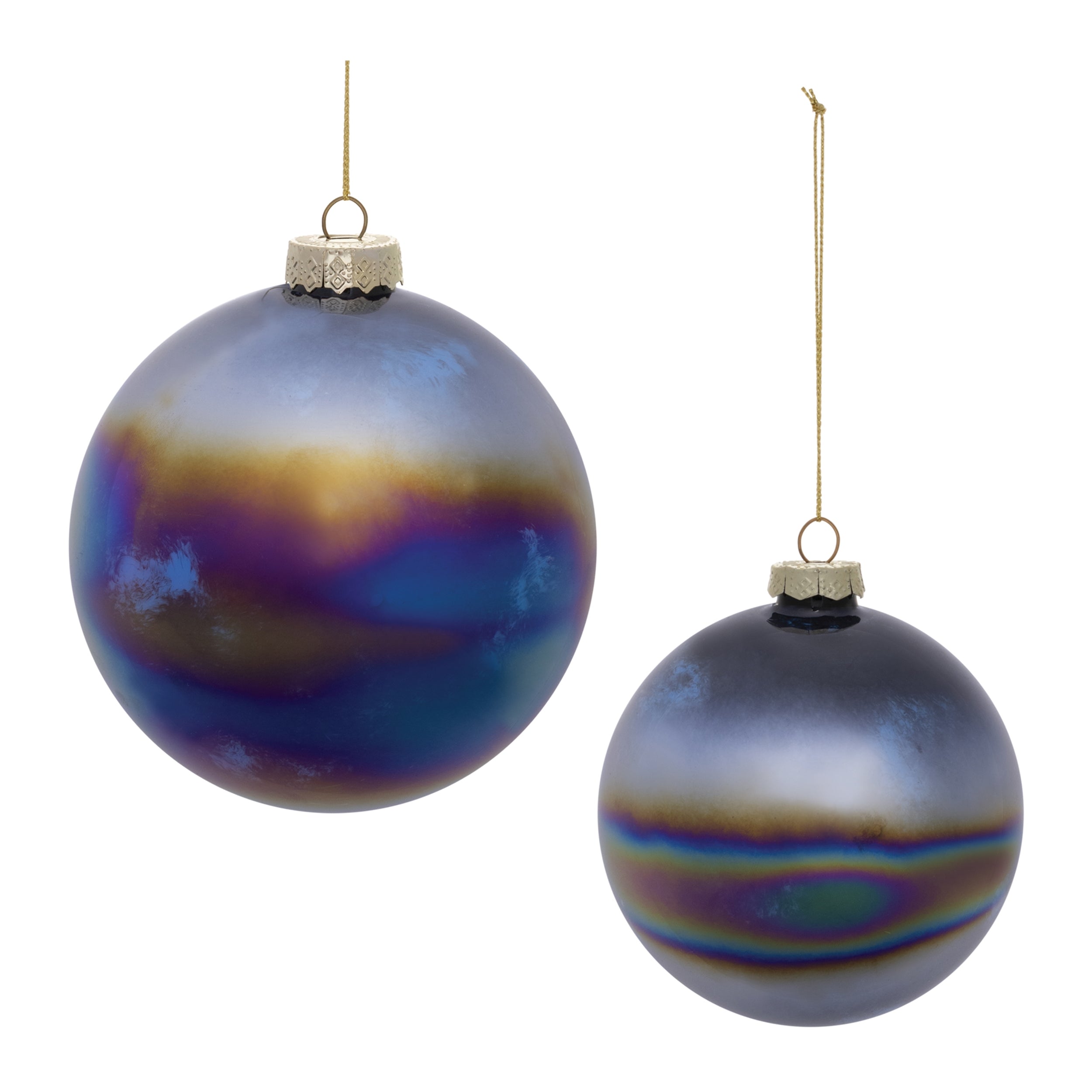 Ball Ornament (Set of 2) 4"D, 5"D Glass