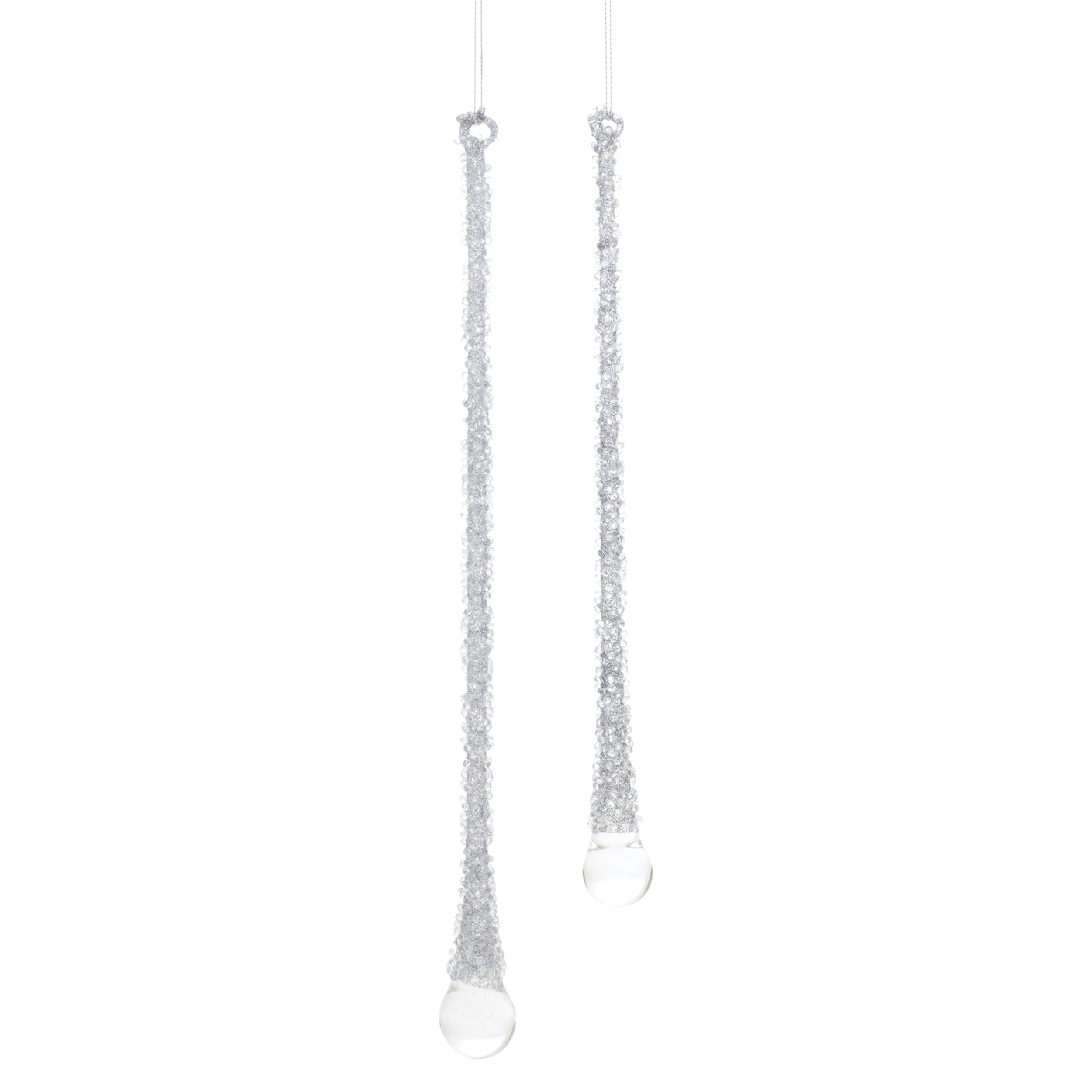 Drop Ornament (Set of 2) 9.5"H, 11.5"H Glass
