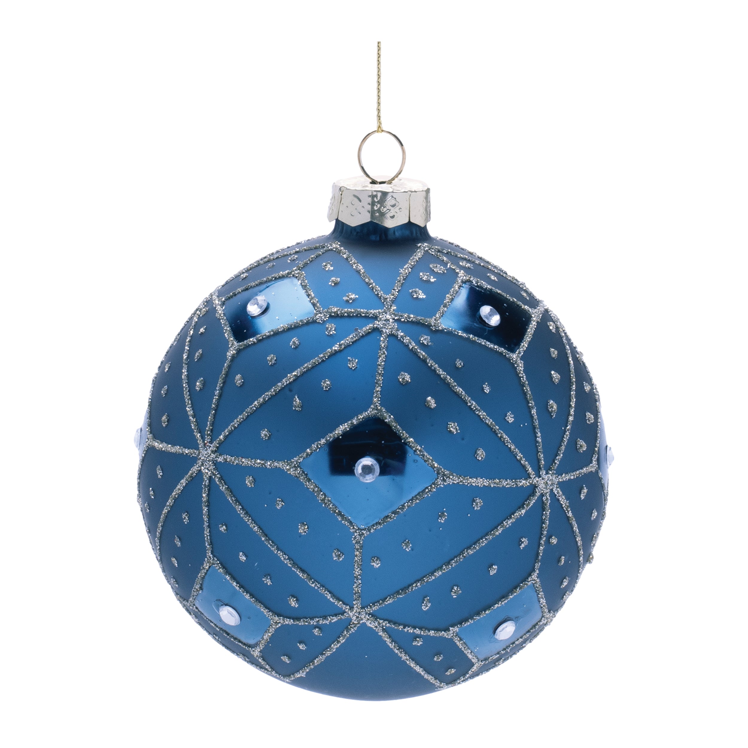 Ball Ornament 4”D Glass
