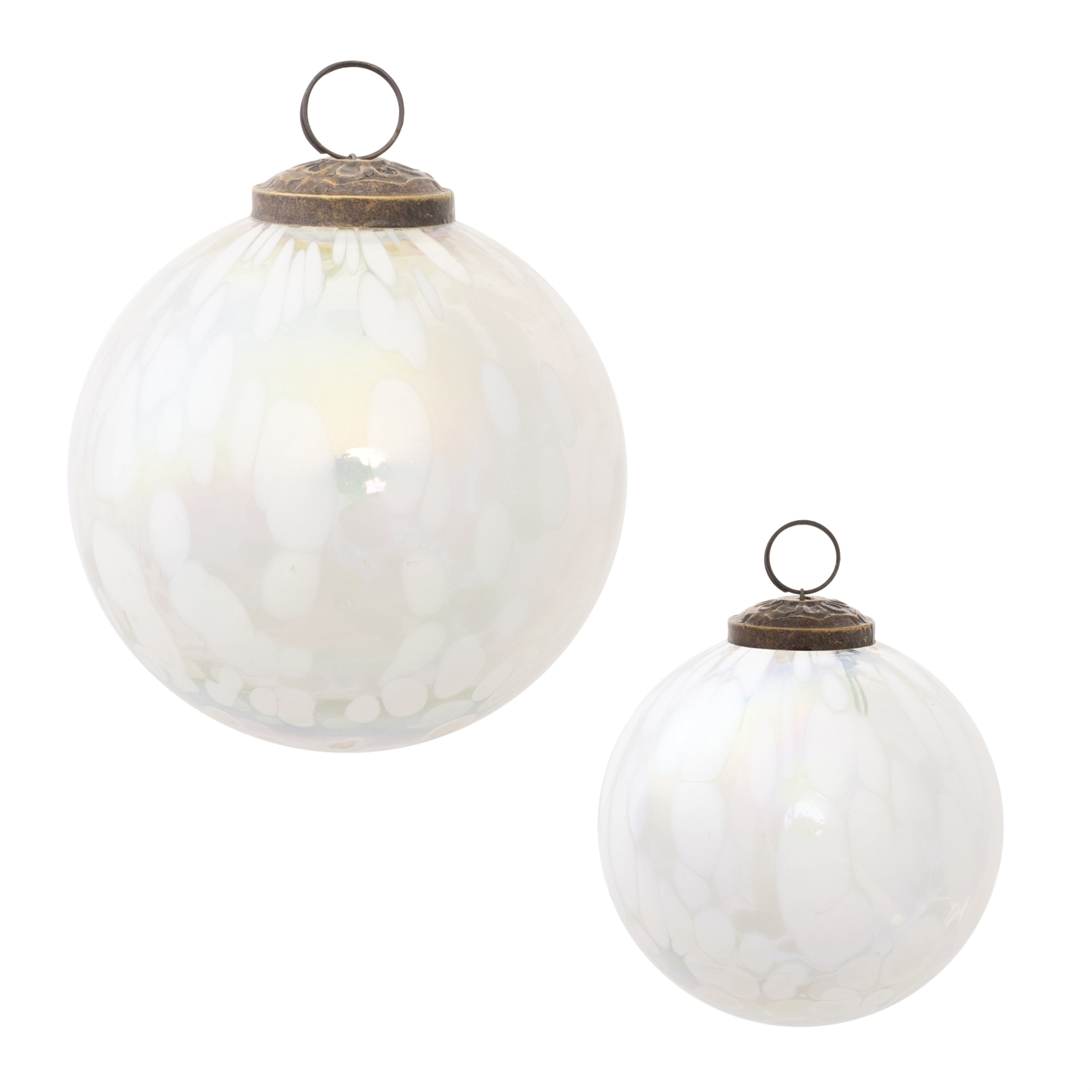 Ball Ornament (Set of 2) 3"D, 4"D Glass