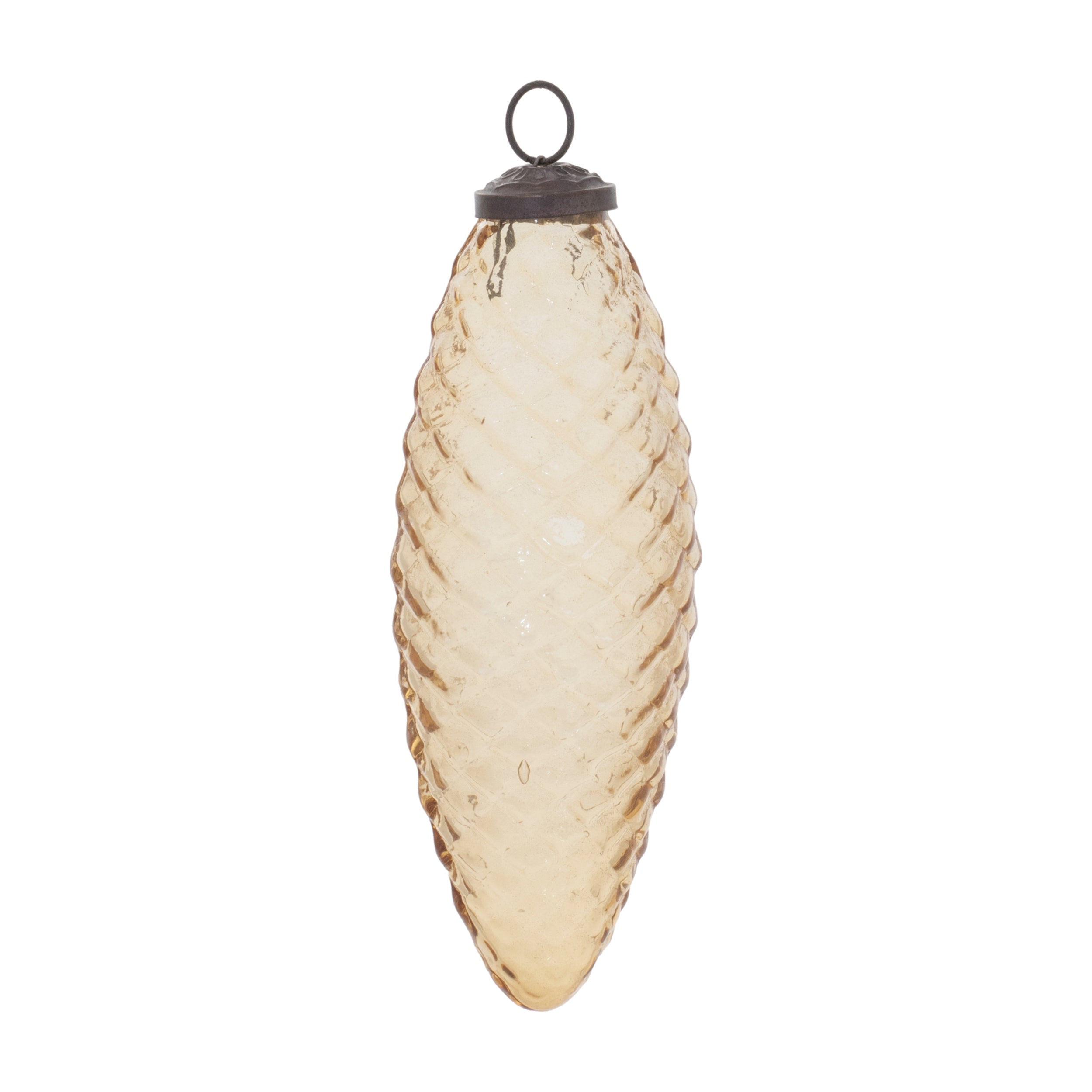 Pine Cone Ornament 6”H Glass