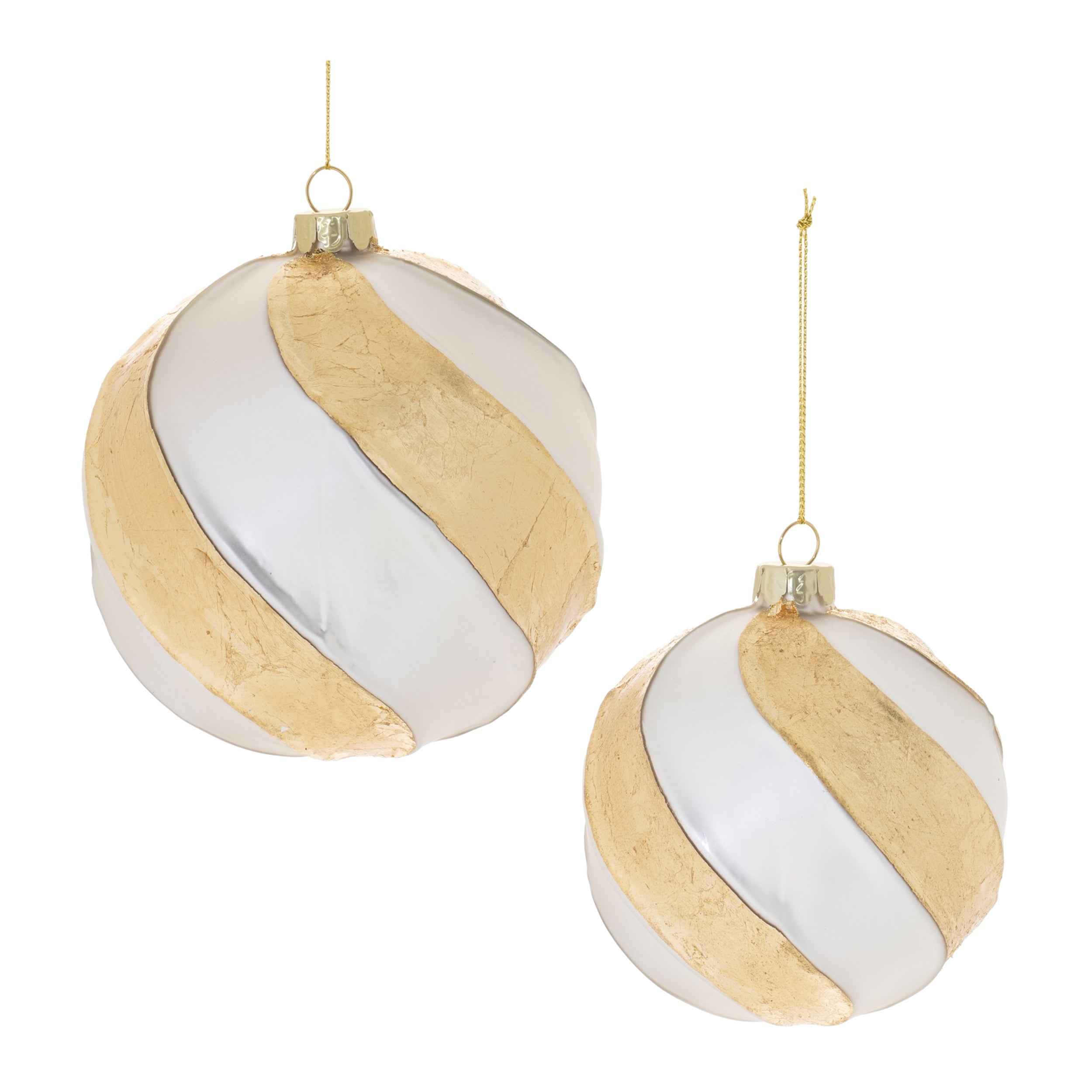 Ball Ornament (Set of 2) 4"D, 5"D Glass